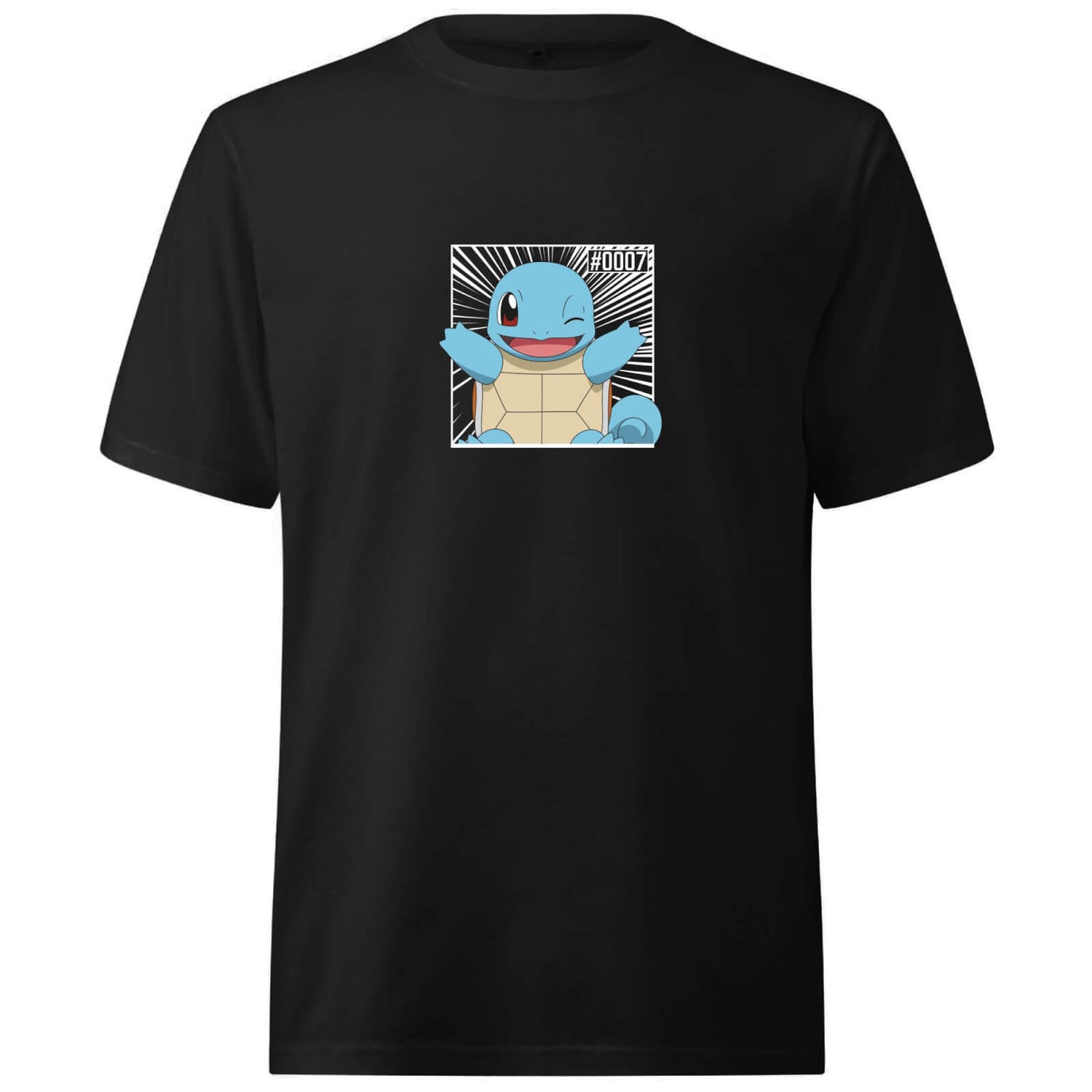 Pokémon Pokédex Squirtle #0007 Oversized Heavyweight Camiseta - Negro