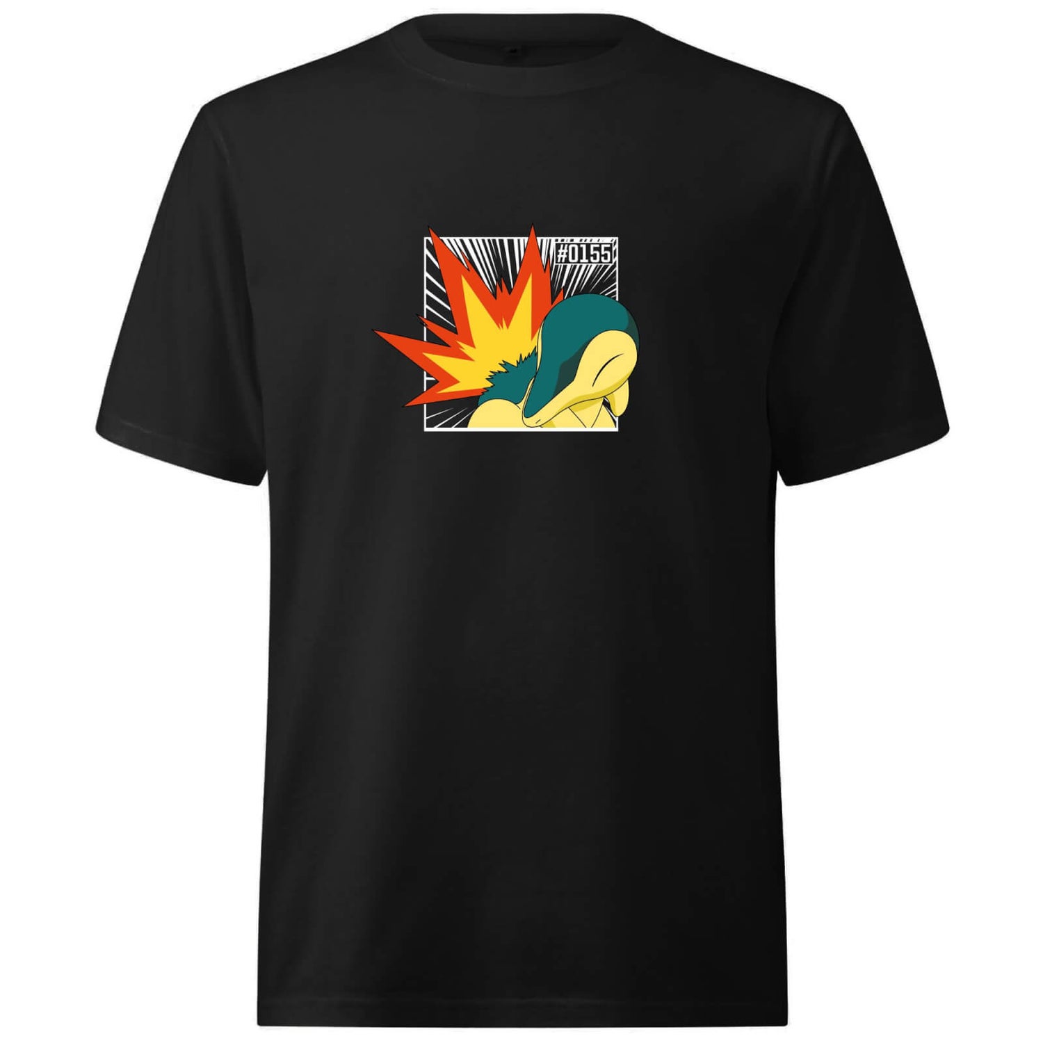 Pokemon Cyndaquil Oversized Heavyweight T-Shirt - Black