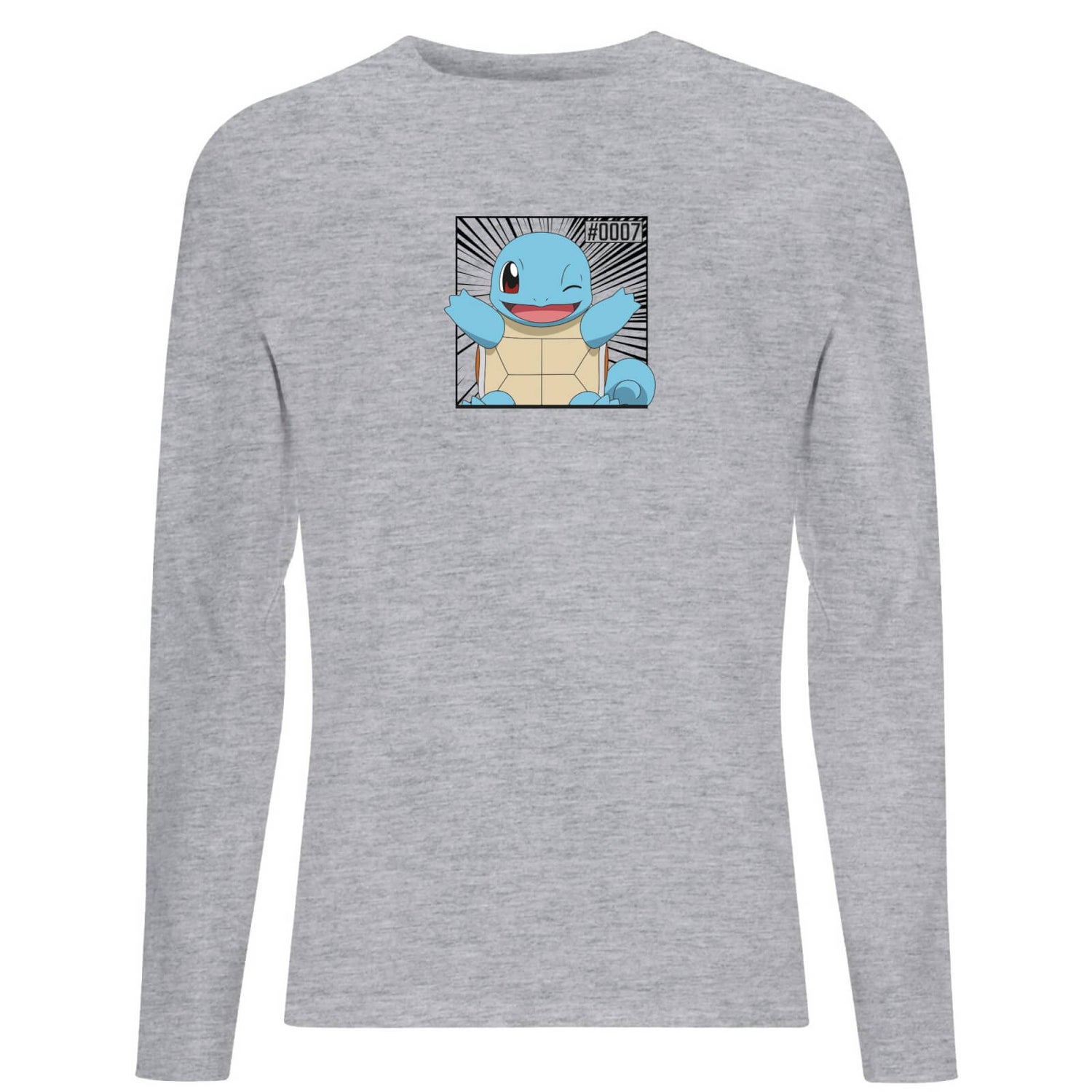 Pokémon Pokédex Squirtle #0007 Men's Long Sleeve T-Shirt - Grey
