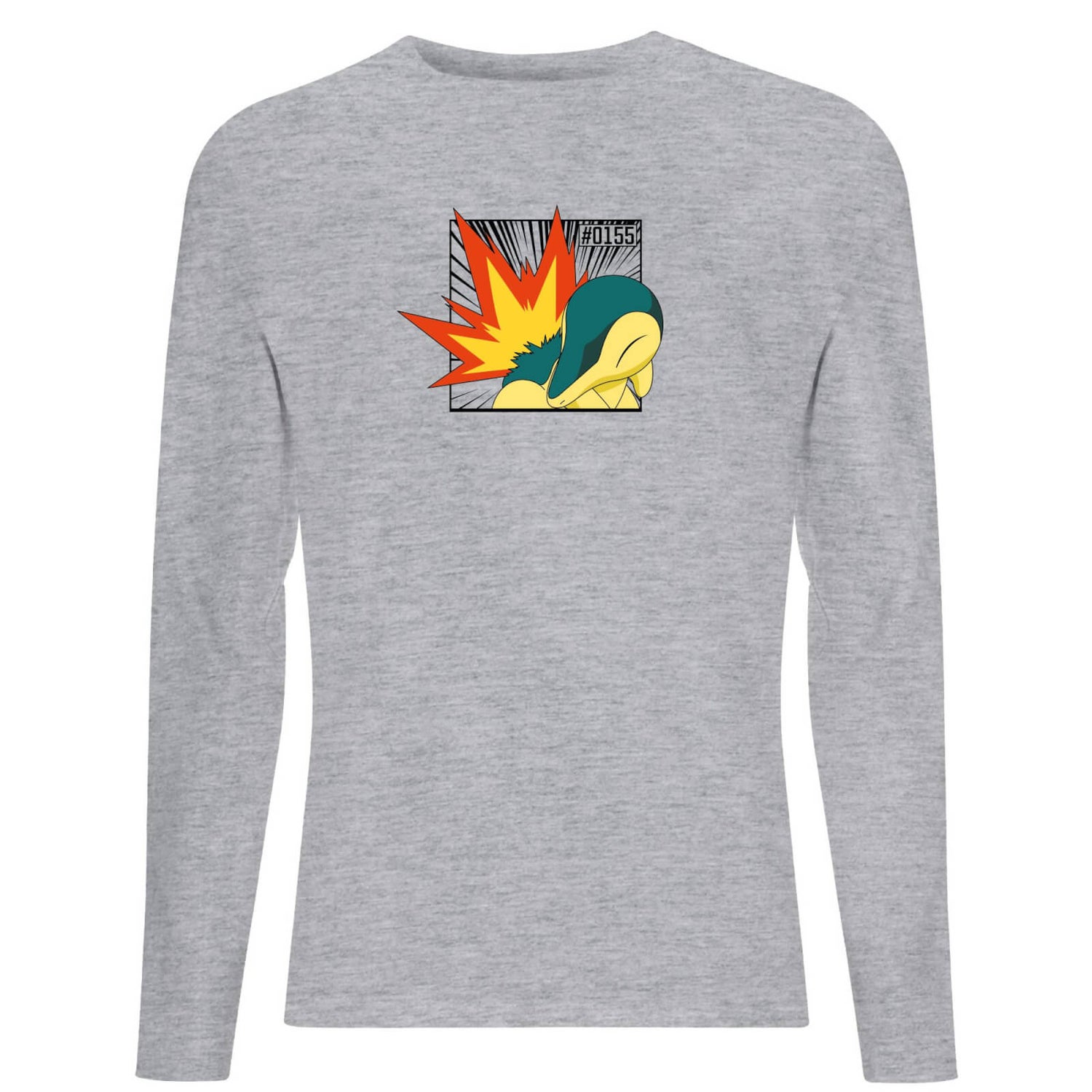 Pokemon Cyndaquil Men's Long Sleeve T-Shirt - Grey