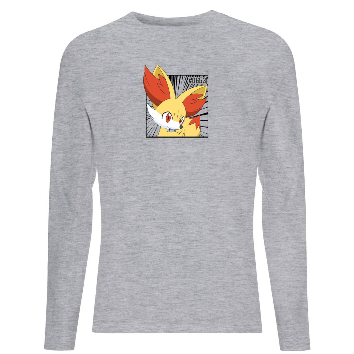 Pokemon Fennekin Men's Long Sleeve T-Shirt - Grey