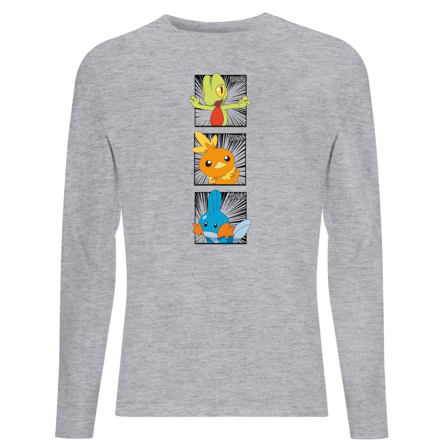 Pokemon Generation 3 Starters Men's Long Sleeve T-Shirt - Grey