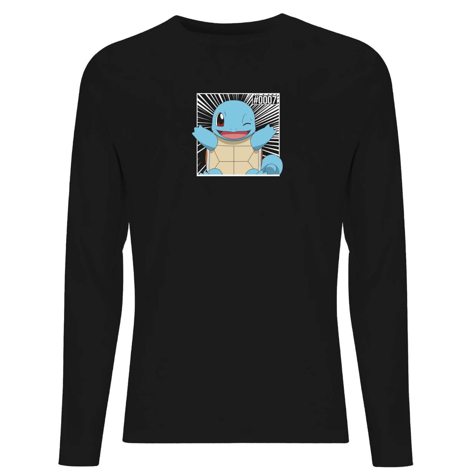 Pokémon Pokédex Squirtle #0007 Men's Long Sleeve T-Shirt - Black