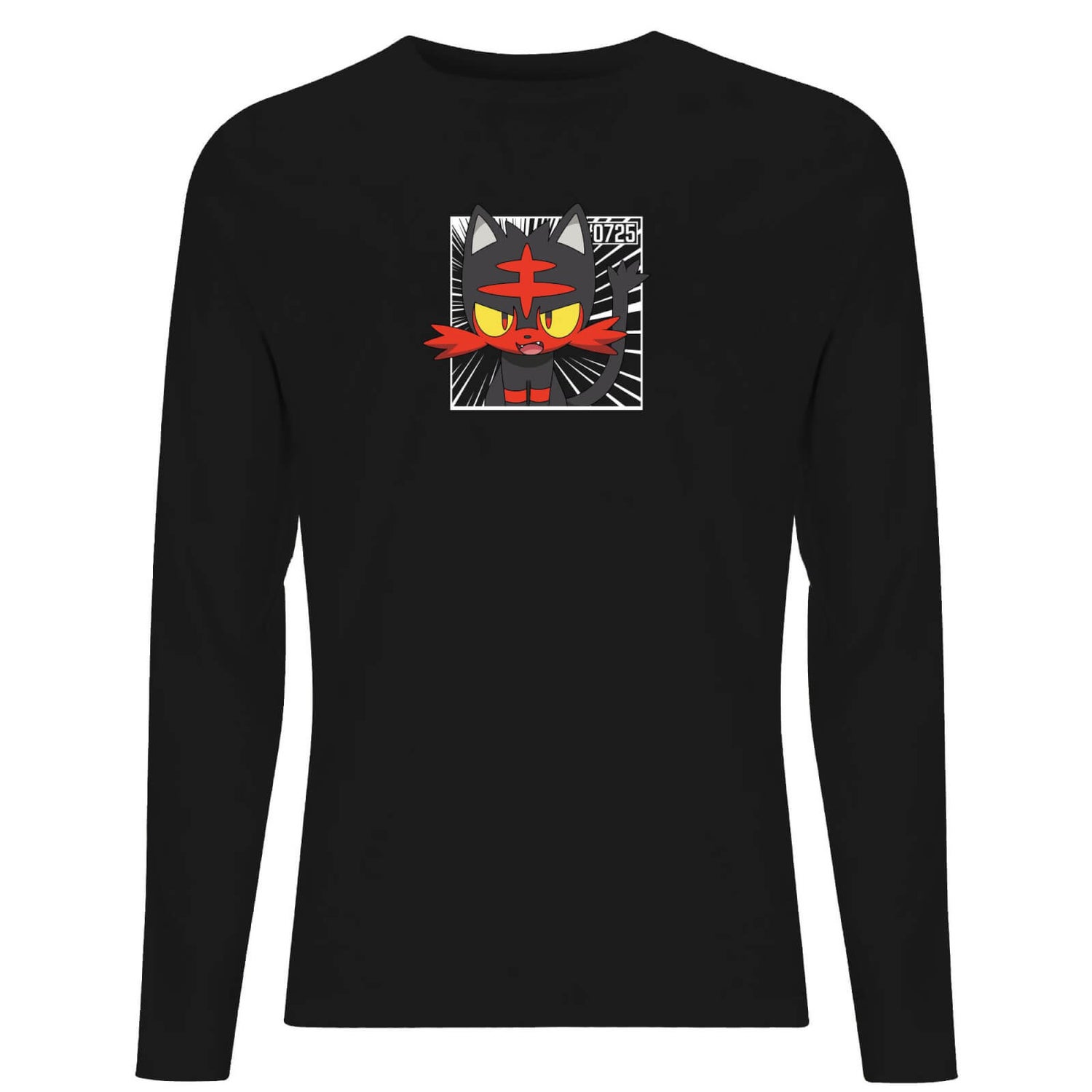 Pokemon Litten Men's Long Sleeve T-Shirt - Black