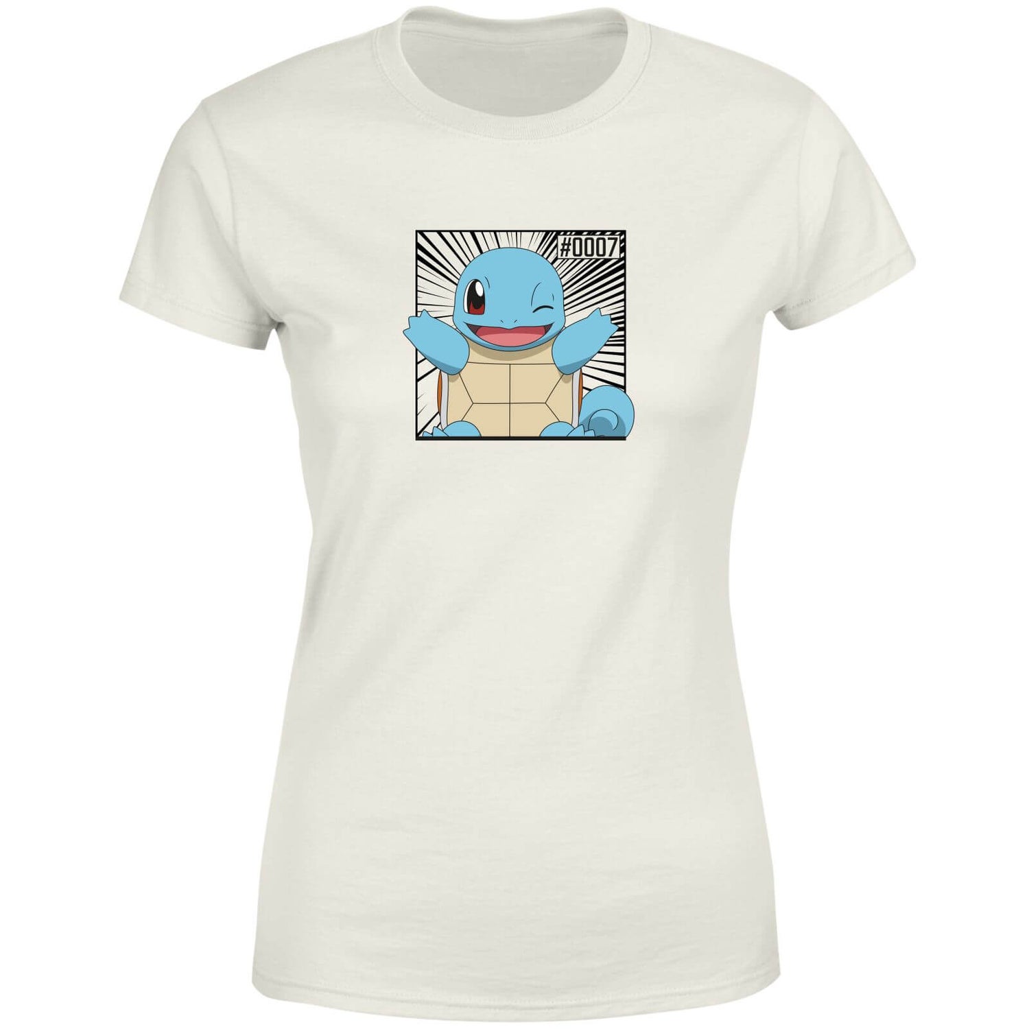 Pokémon Pokédex Squirtle #0007 T-Shirt da Donna - Crema