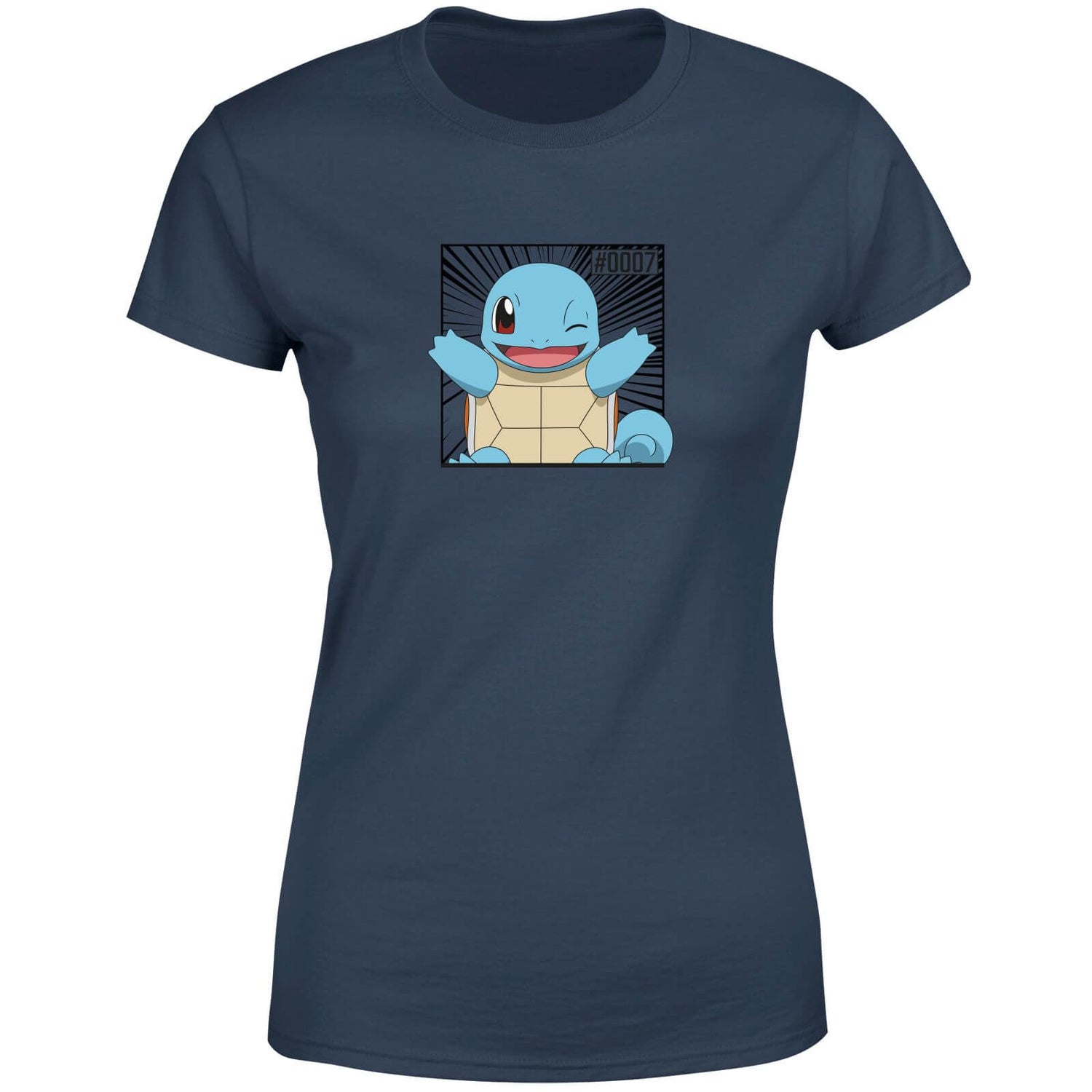 Pokémon Pokédex Squirtle #0007 Camiseta Mujer - Azul Marino
