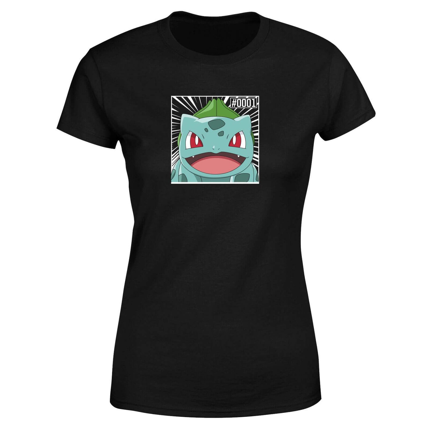 Pokémon Pokédex Bulbasaur #0001 Mujer Camiseta - Negro