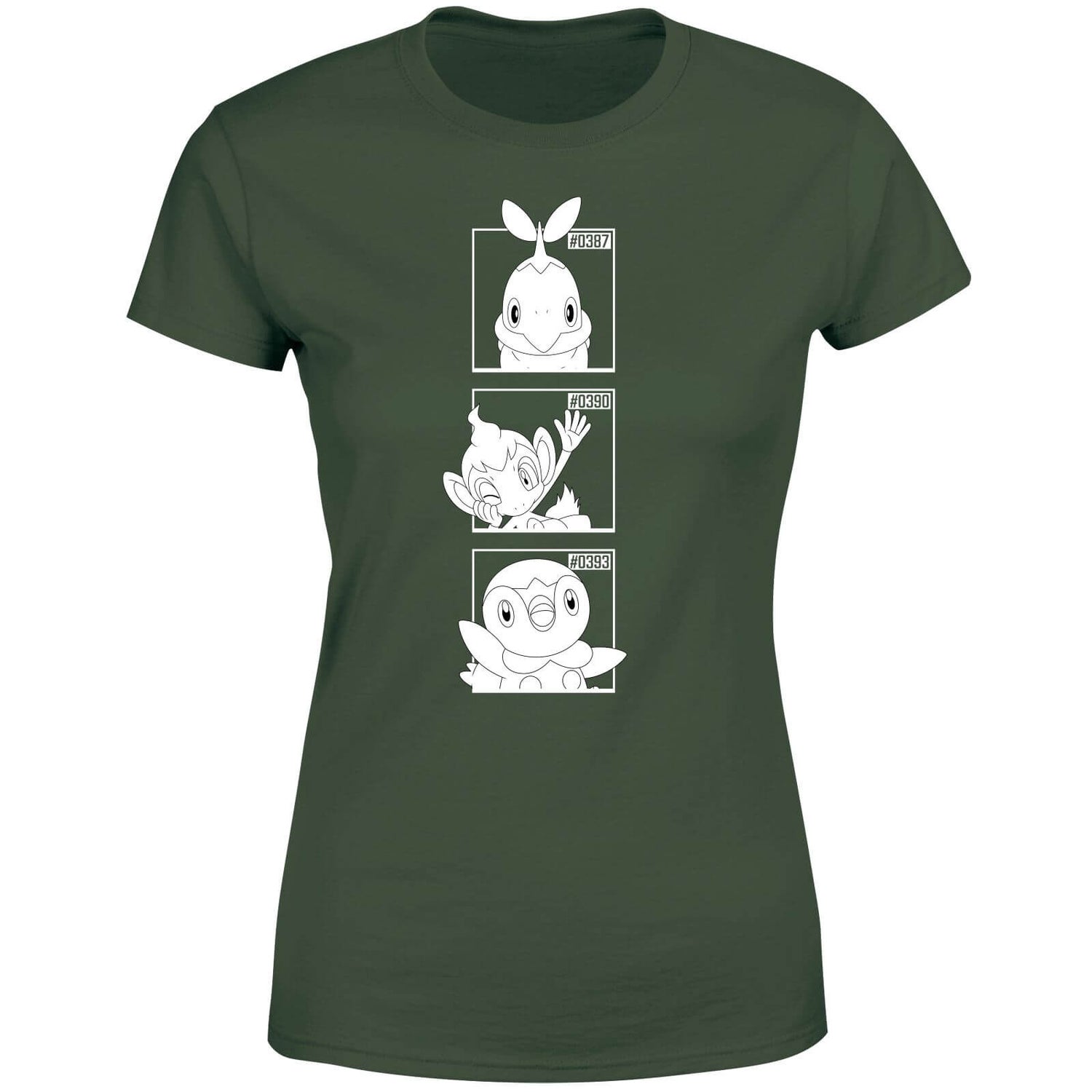 Pokemon Generation 4 Monochrome Starters Women's T-Shirt - Green