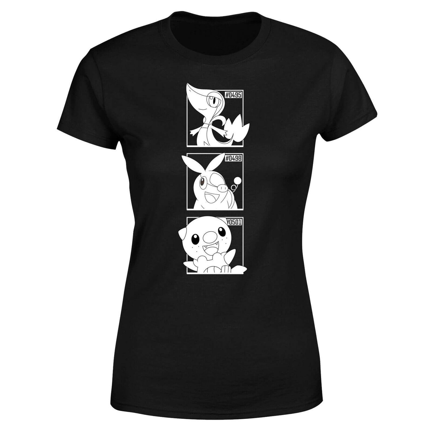 Pokemon Generation 5 Monochrome Starters Women's T-Shirt - Black