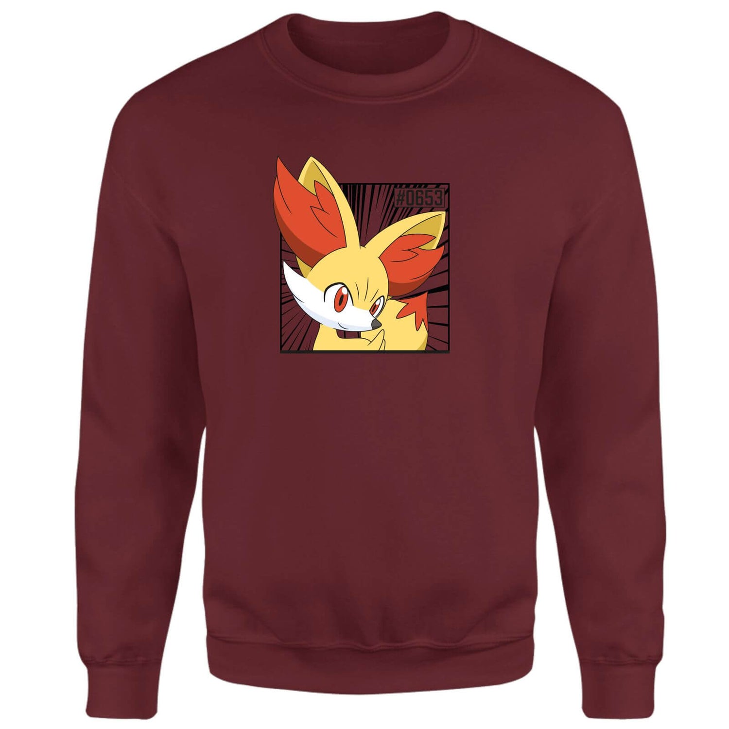 Pokemon Fennekin Sweatshirt - Burgundy