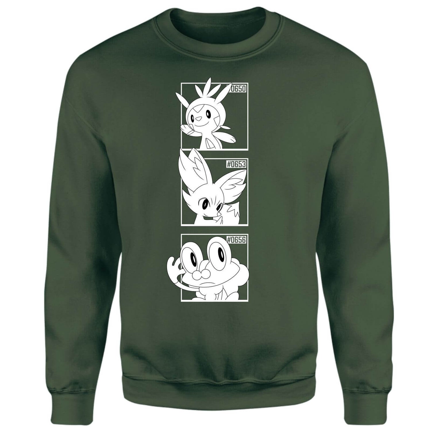 Pokemon Generation 6 Monochrome Starters Sweatshirt - Green
