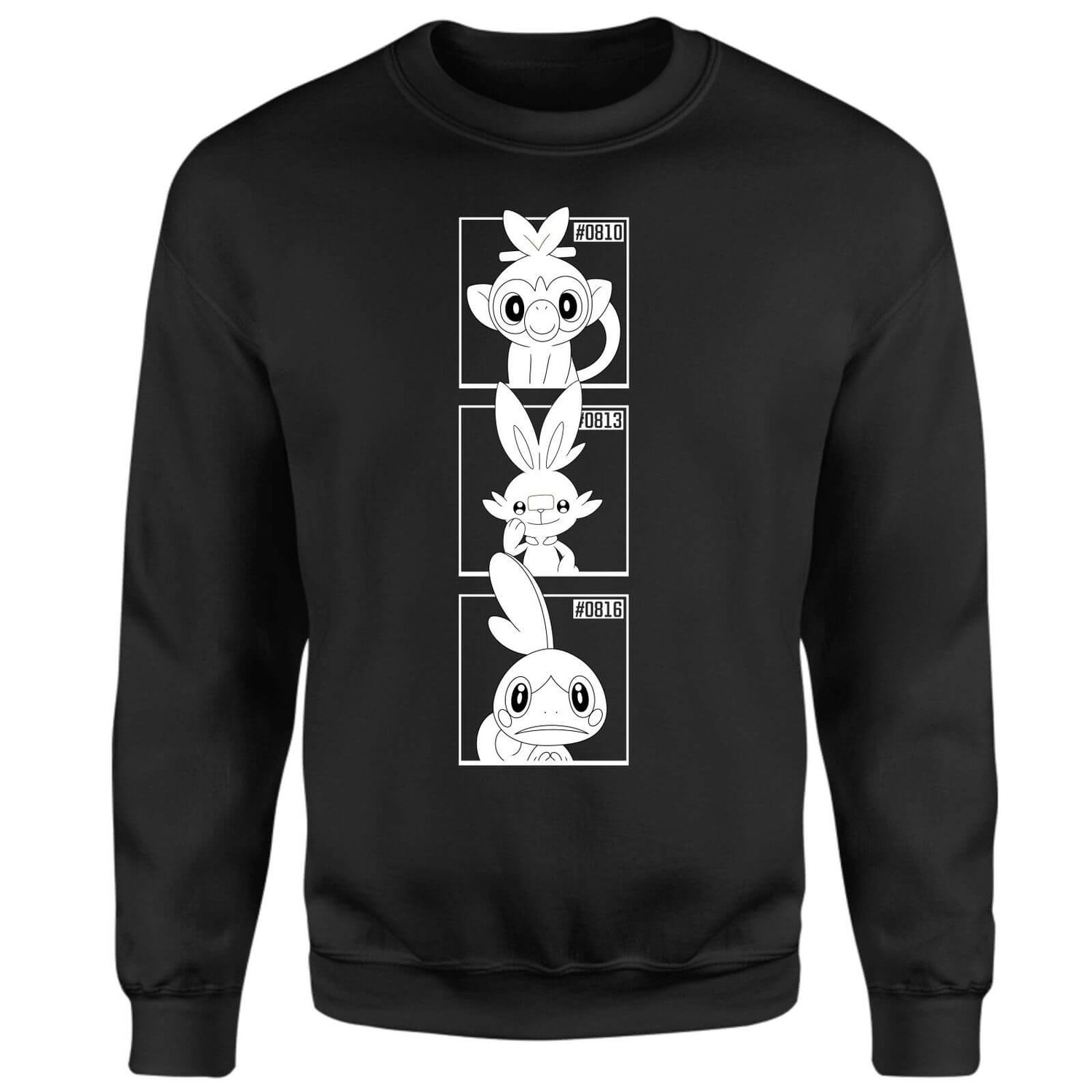 Pokemon Generation 8 Monochrome Starters Sweatshirt - Black