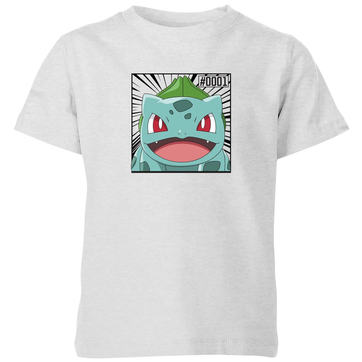 Pokémon Pokédex Bulbasaur #0001 Niño Camiseta - Gris