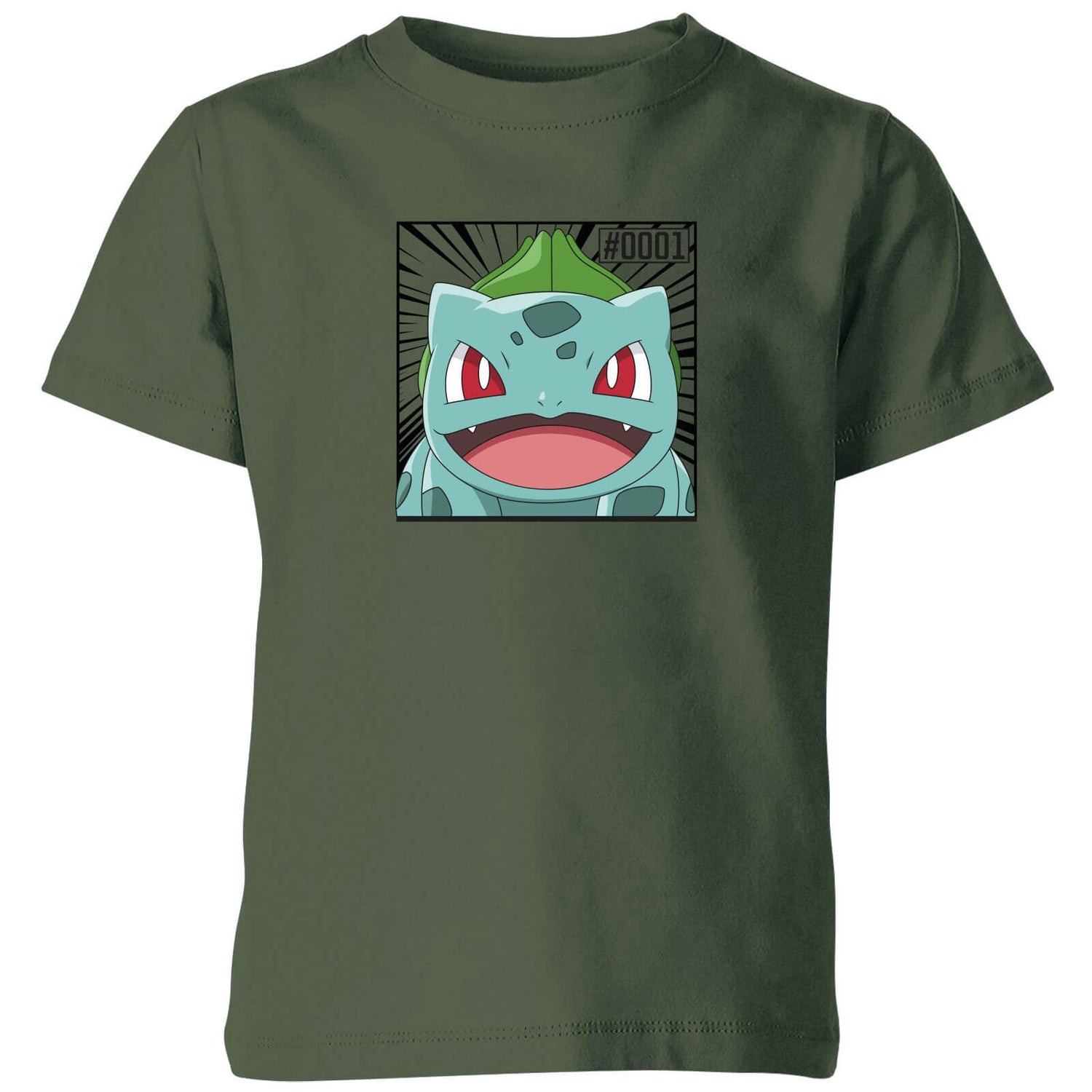 Pokémon Pokédex Bulbasaur #0001 Niño Camiseta - Verde