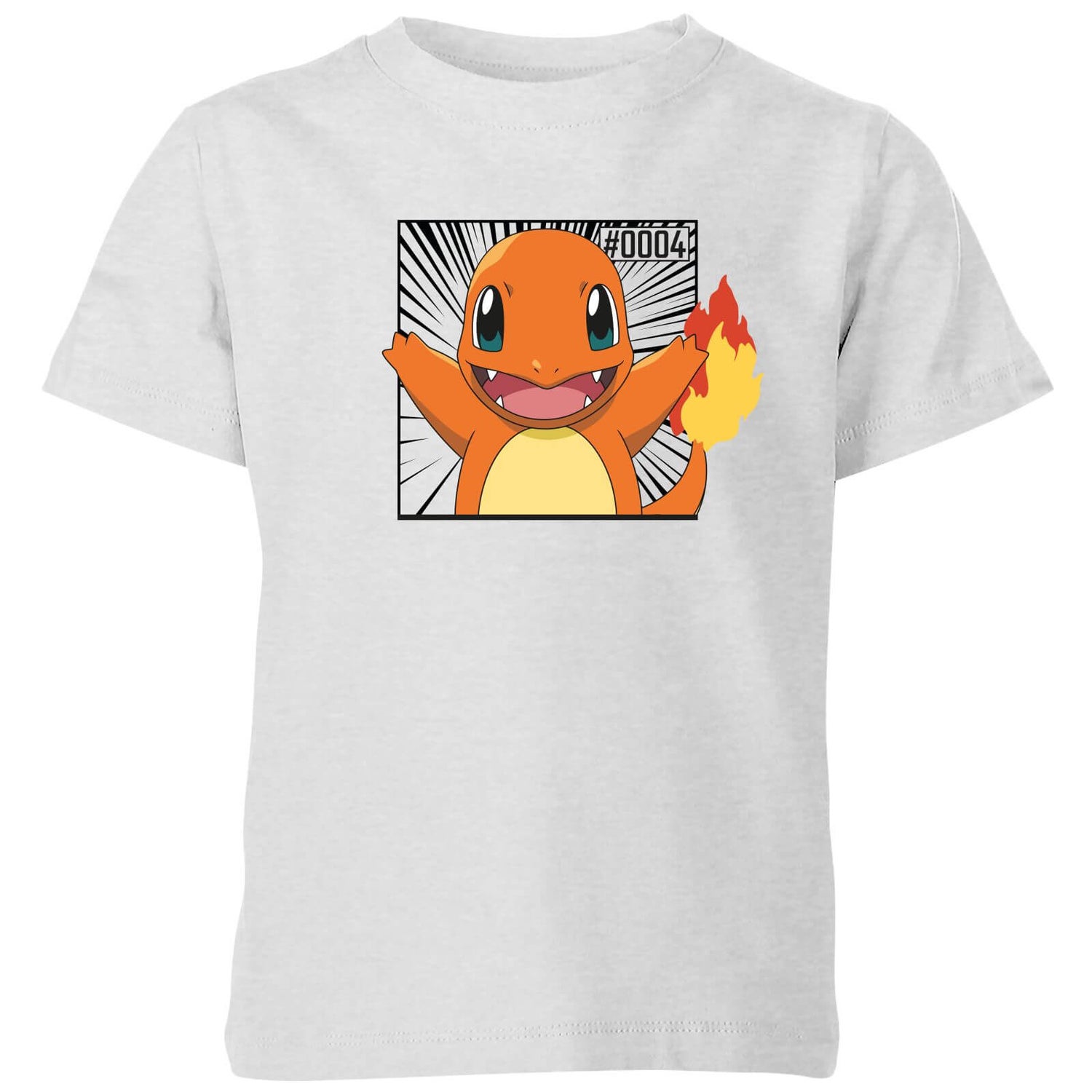Pokémon Pokédex Charmander #0004 Niño Camiseta - Gris