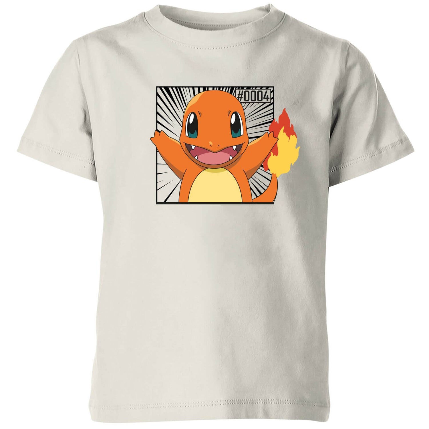 Pokémon Pokédex Charmander #0004 Niño Camiseta - Crema
