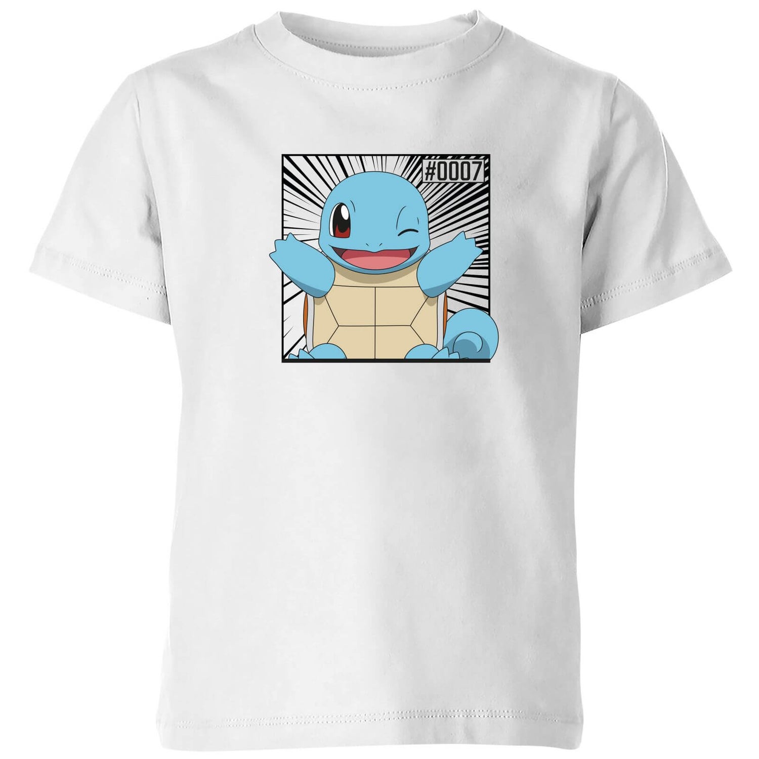 Pokémon Pokédex Squirtle #0007 Camiseta Niño - Blanco