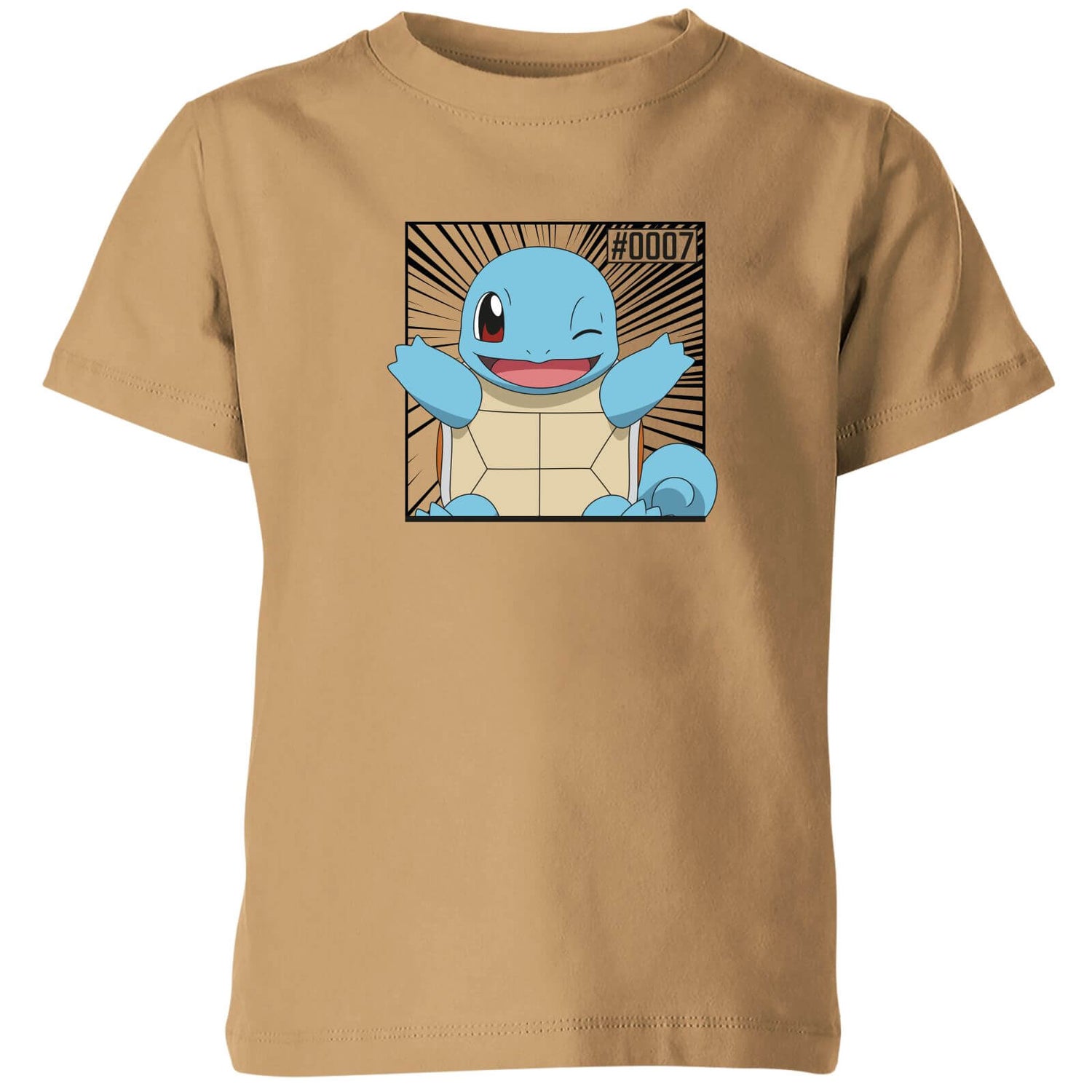 Pokémon Pokédex Squirtle #0007 Kids' T-Shirt - Tan