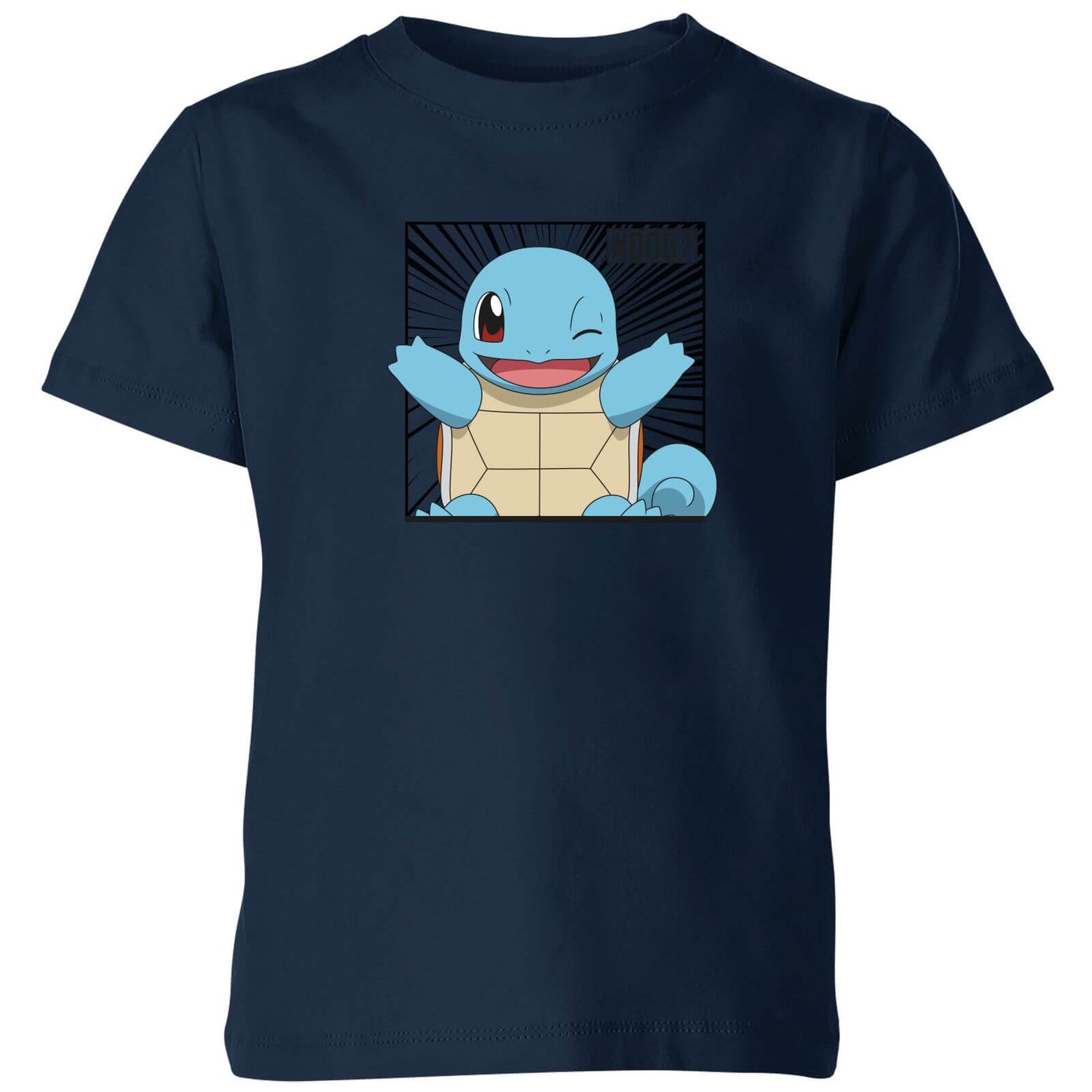 Pokémon Pokédex Squirtle #0007 Camiseta Niño - Azul Marino