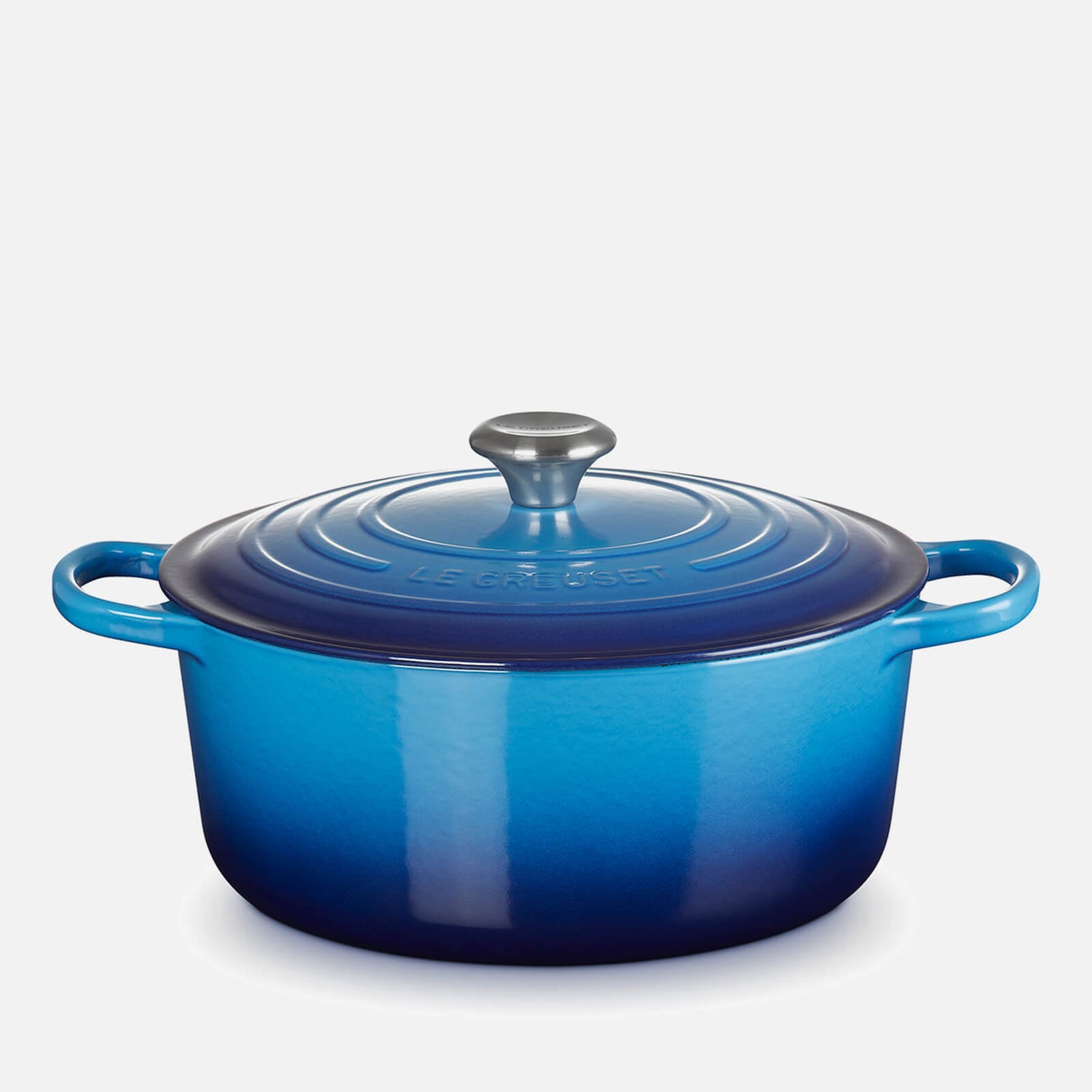 Le Creuset Signature Cast Iron Round Casserole Dish - 28cm - Azure Blue