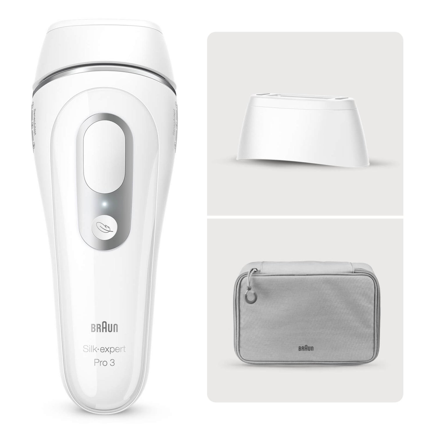 Braun Silk·expert Pro 3 PL3020 Women’s IPL, At-Home Permanent Visible Hair Removal, White/Silver