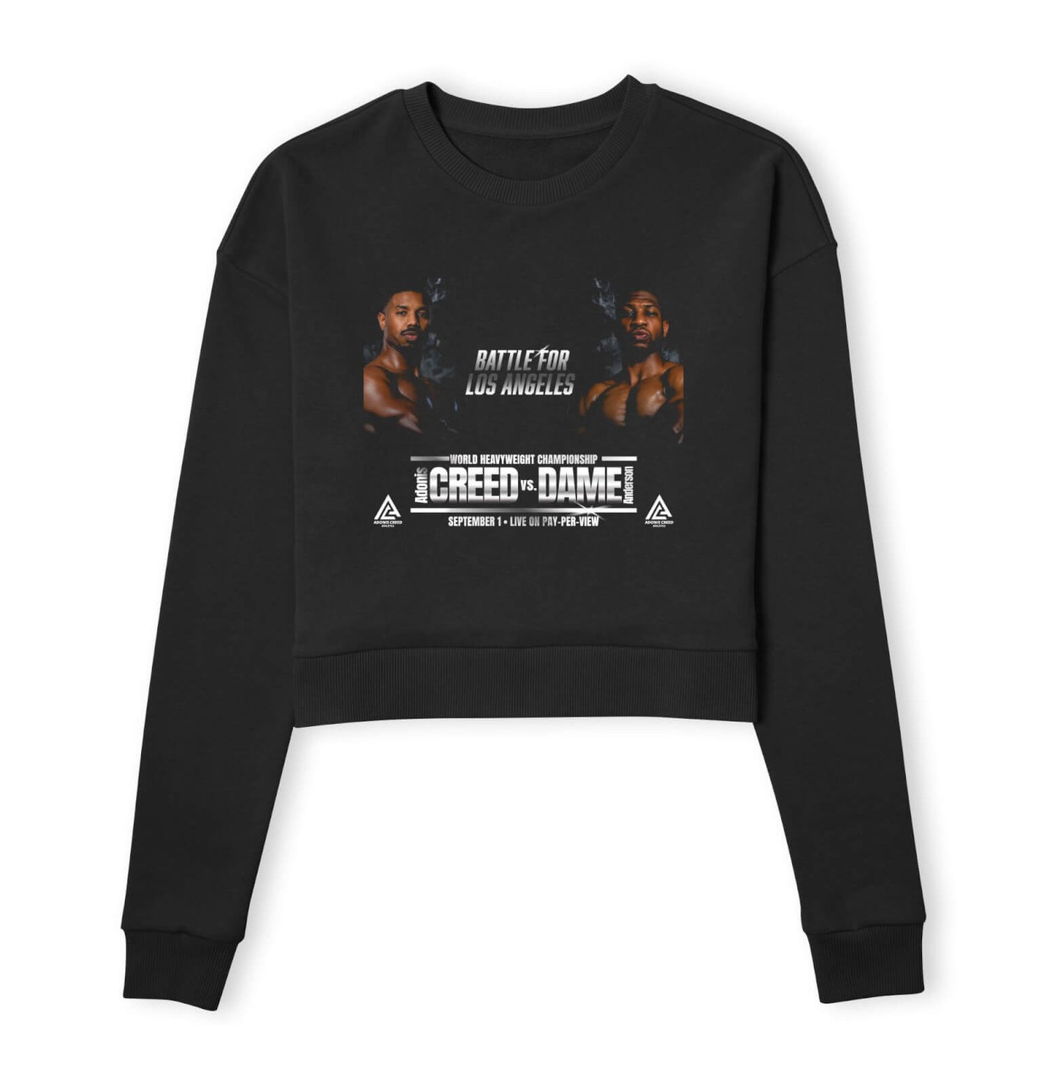 Creed Battle For Los Angeles Women's Cropped Sweatshirt - Black - XS