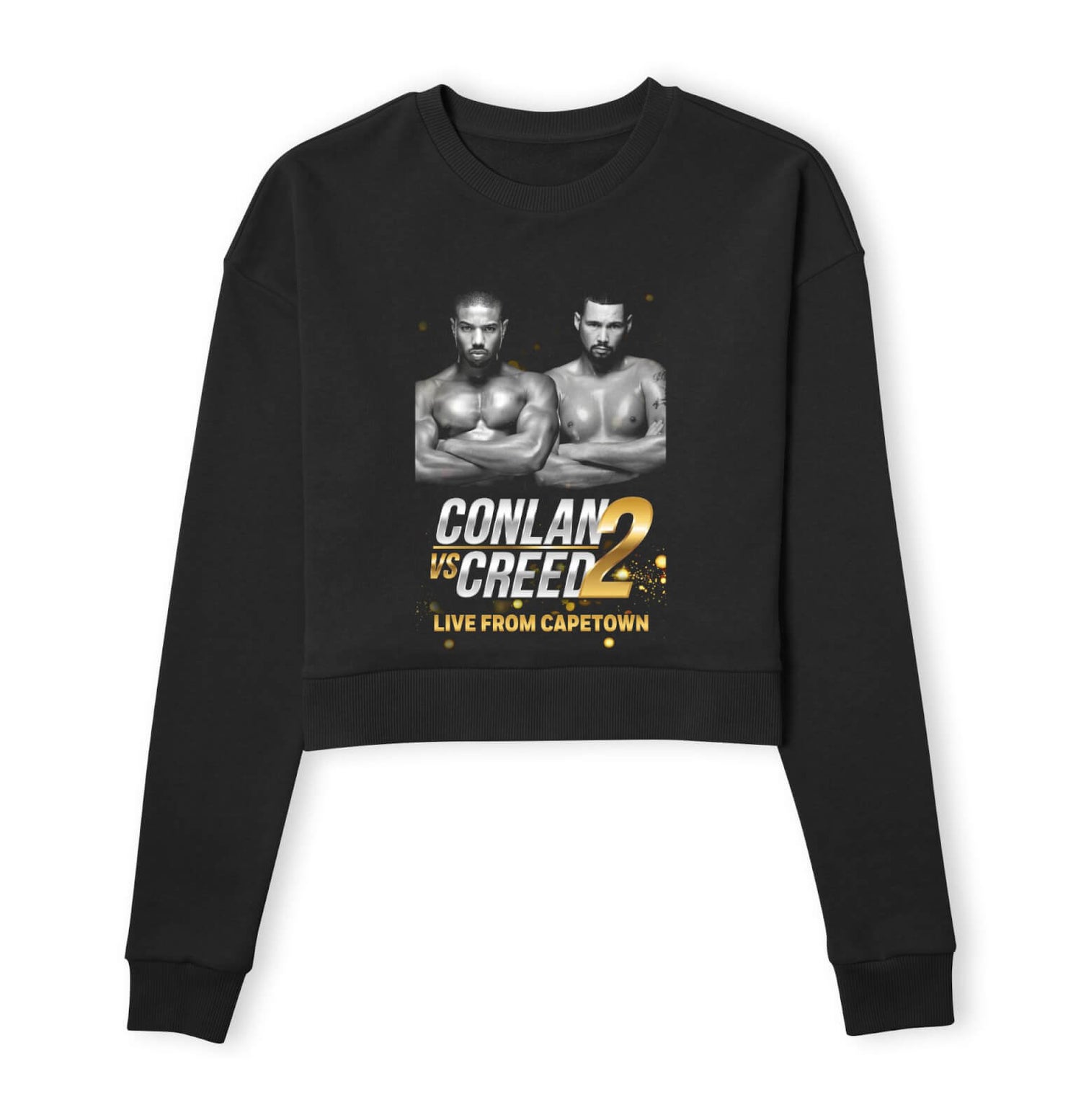 Creed Conlan Vs Creed 2 Poster Women's Cropped Sweatshirt - Black