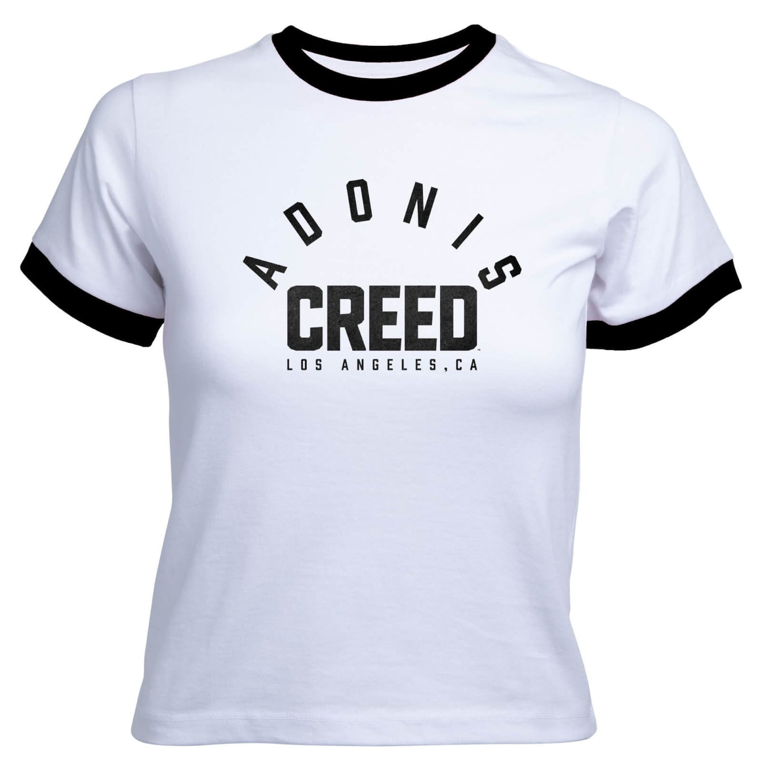 Creed Adonis Creed LA Women's Cropped Ringer T-Shirt - White Black