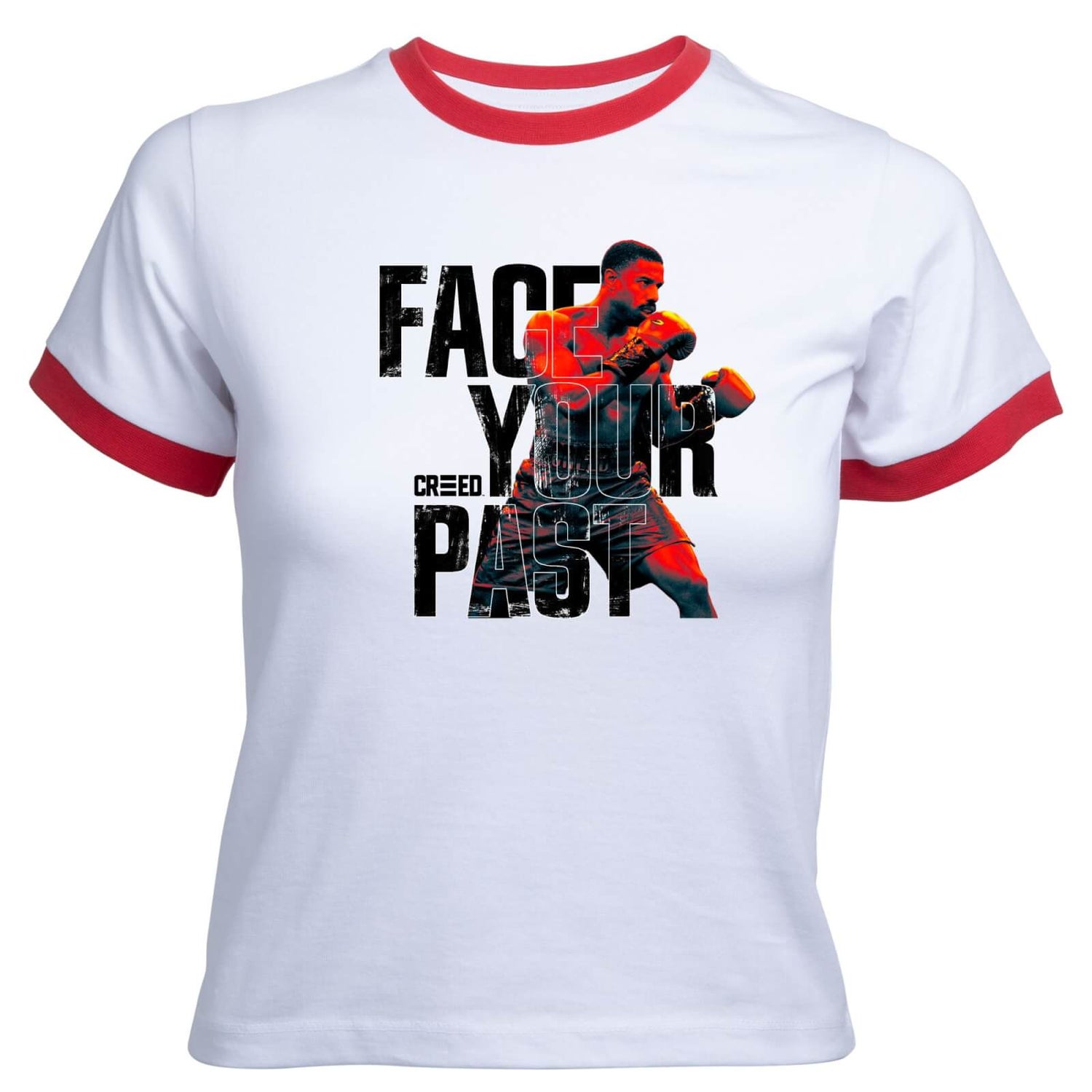 Creed Face Your Past Women's Cropped Ringer T-Shirt - White Red - XS