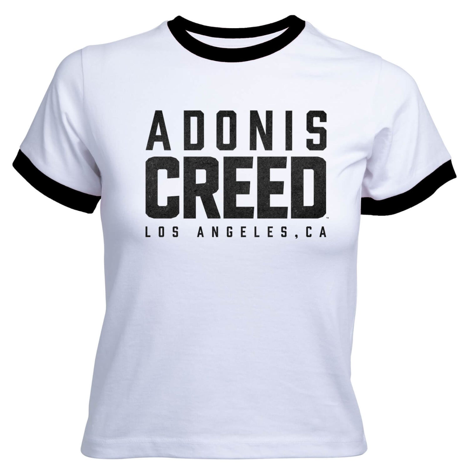 Creed Adonis Creed LA Logo Women's Cropped Ringer T-Shirt - White Black