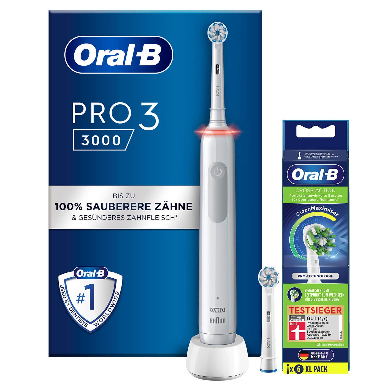 Oral-B Power Pro 3 3000 Elektrische Zahnbürste, White