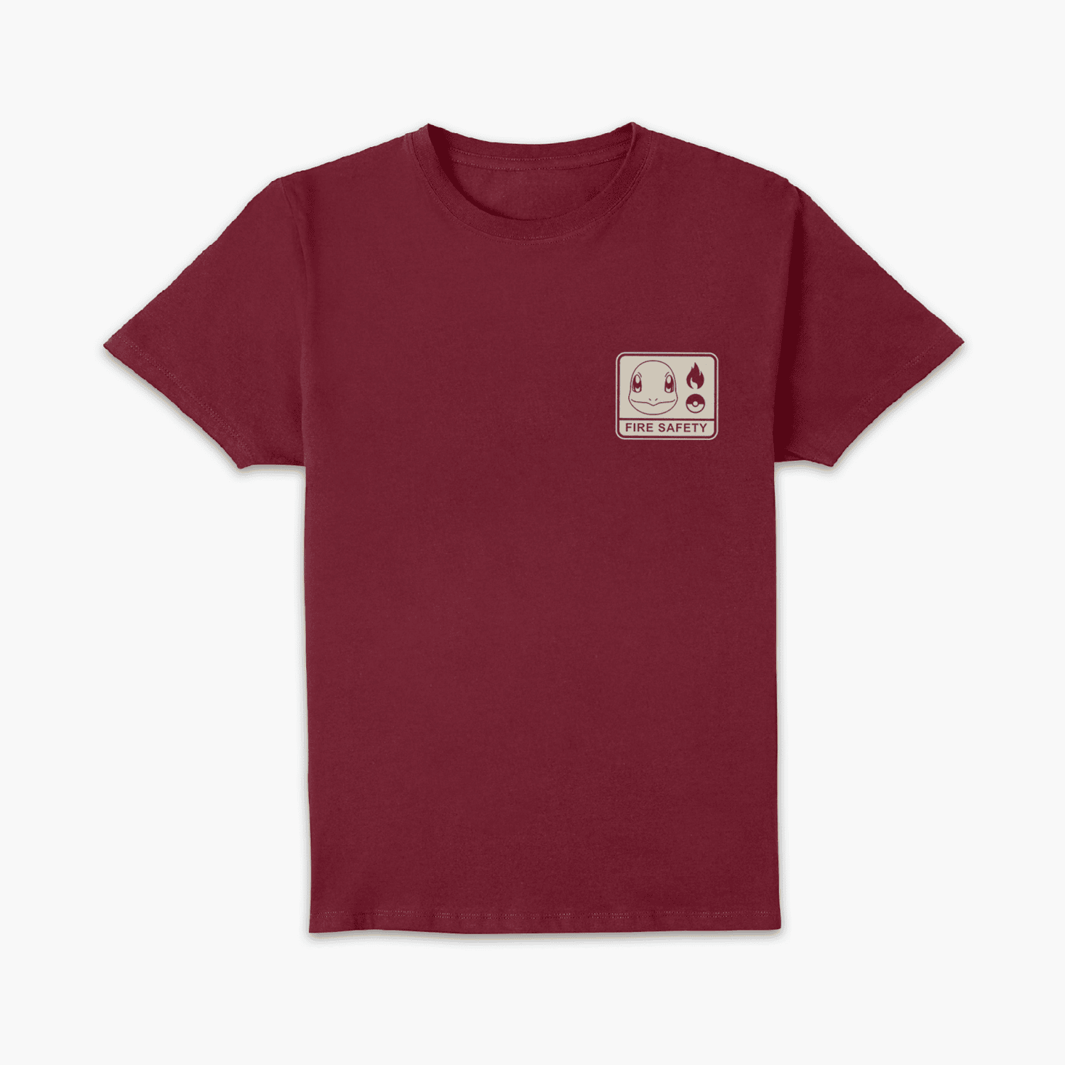 Pokémon Woodland Fire Safety Unisex T-Shirt - Burgundy