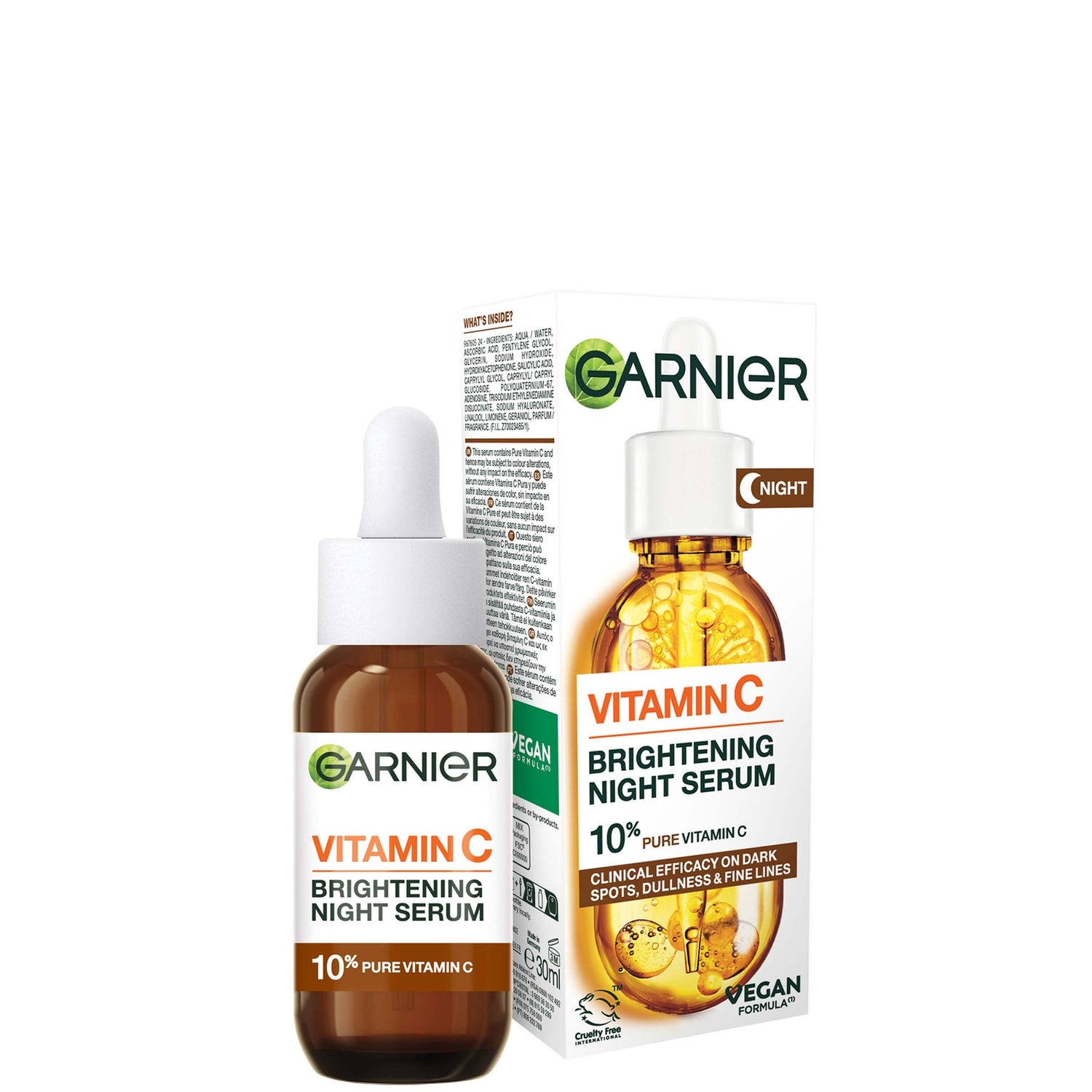 Garnier Anti Dark Spot Night Serum 10% Pure Vitamin C and Hyaluronic Acid 30ml