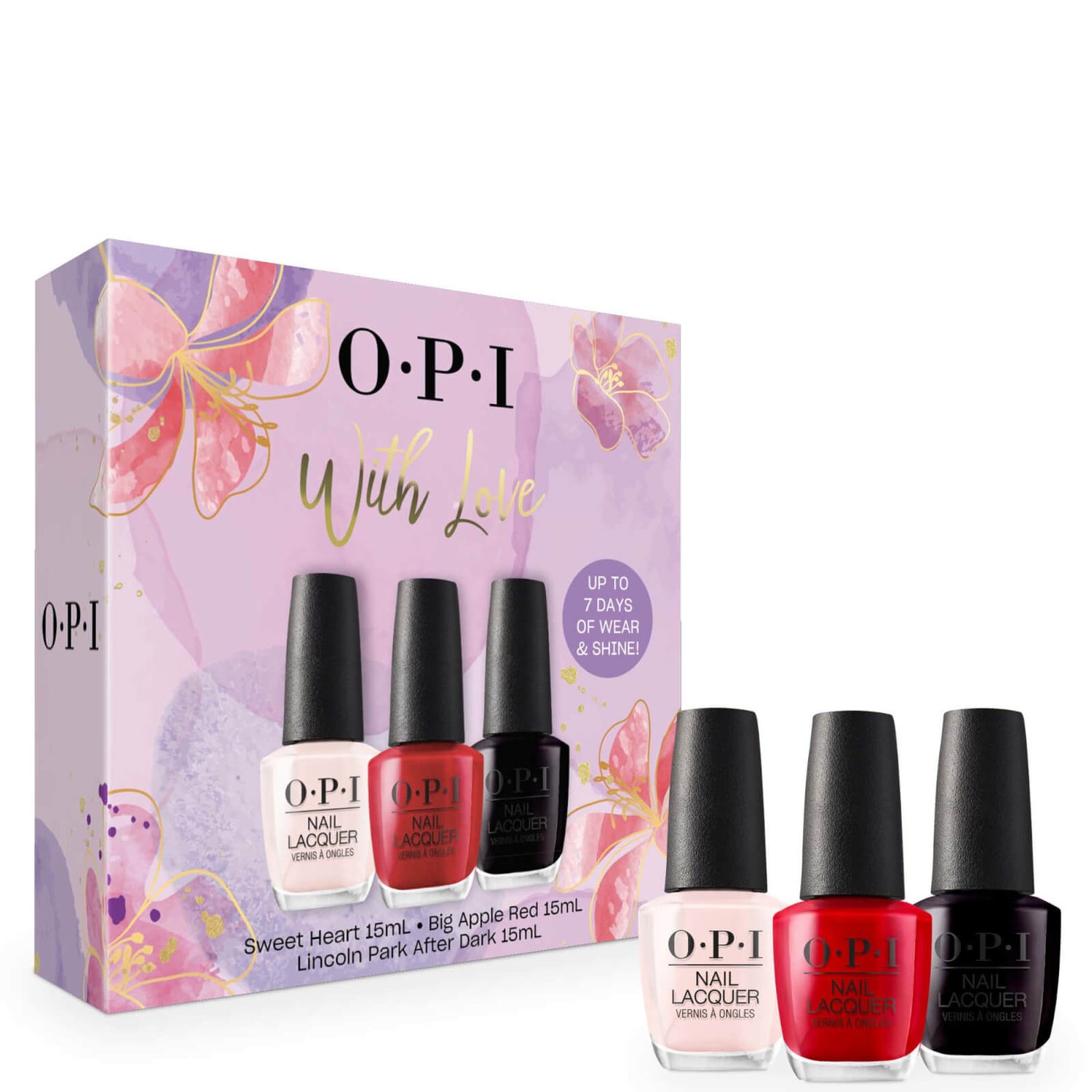 OPI Nail Lacquer Trio Gift Set - Sweet Heart, Big Apple Red, Lincoln Park After Dark