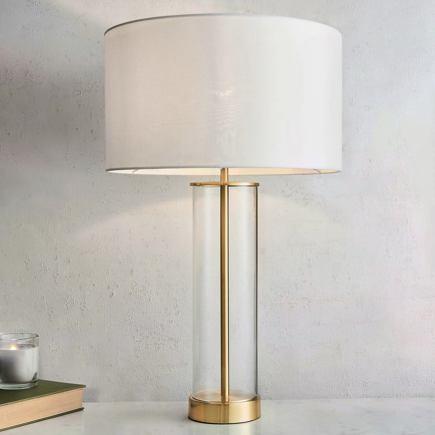 Brass effect table lamp deals