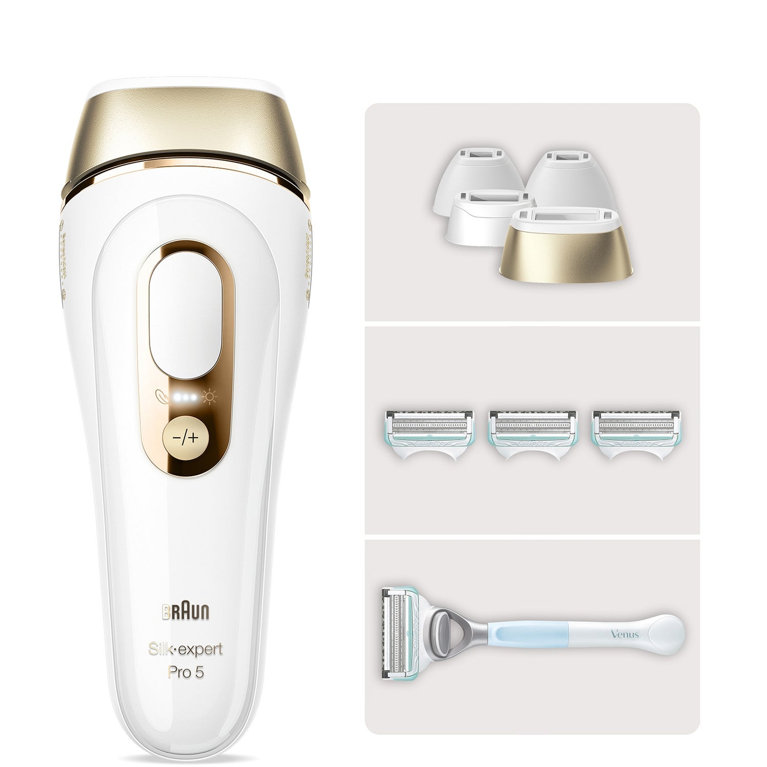 Braun IPL Silk-expert Pro 5 PL5358, Weiß/Gold; Neu für Intimbereich