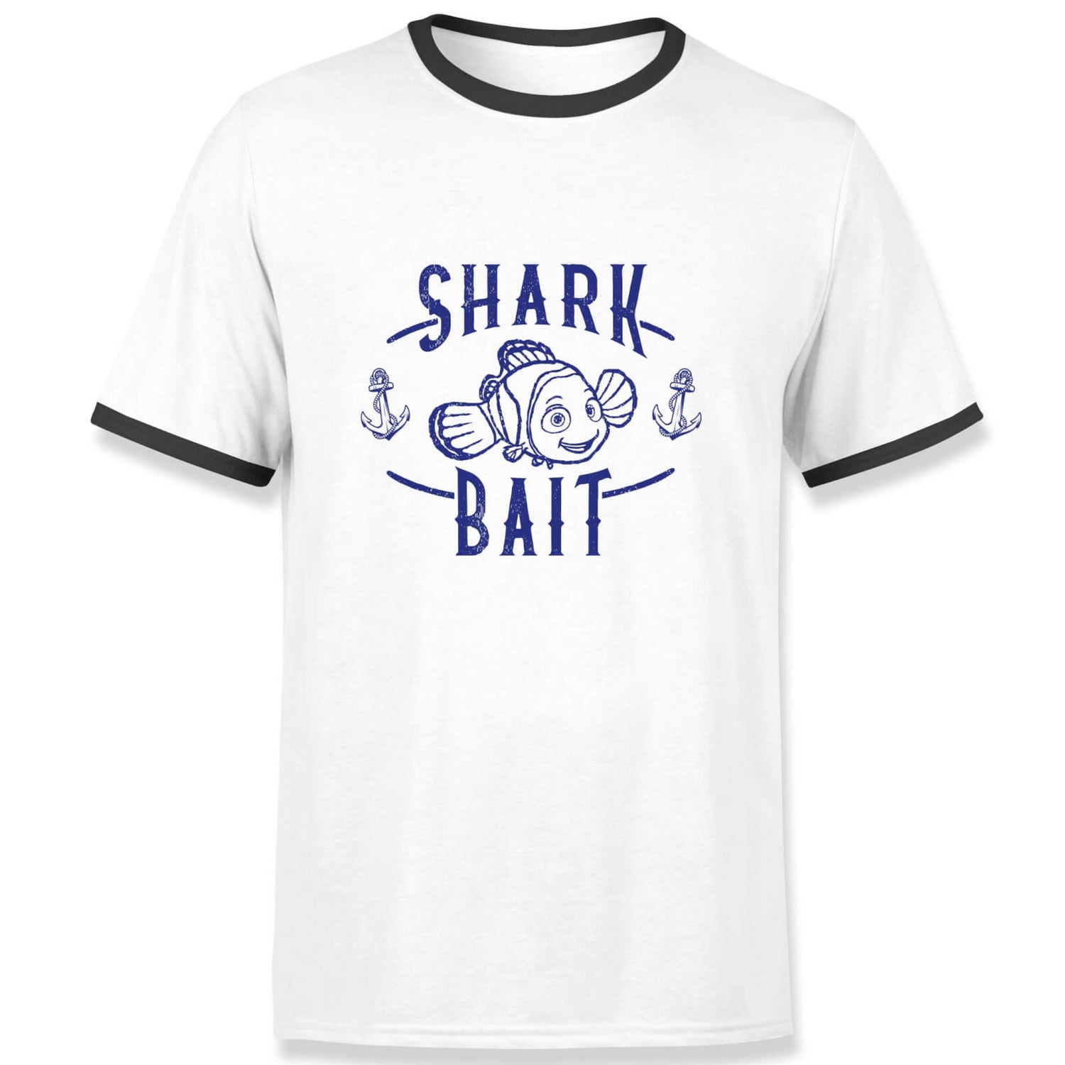 Finding Nemo Shark Bait Ringer T-Shirt - White Black