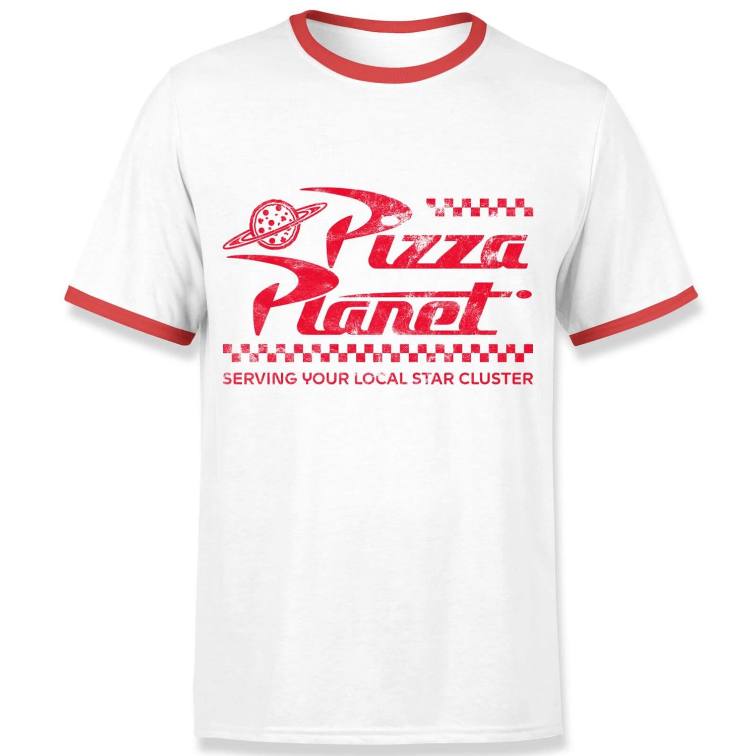 Toy Story x Pizza Planet Men's Ringer T-Shirt - White/Red