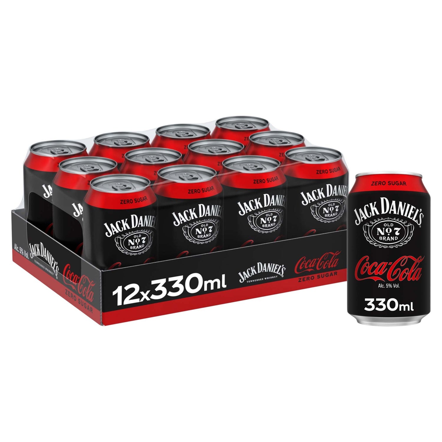 Jack Daniel's and Coca-Cola Zero 12 x 330ml
