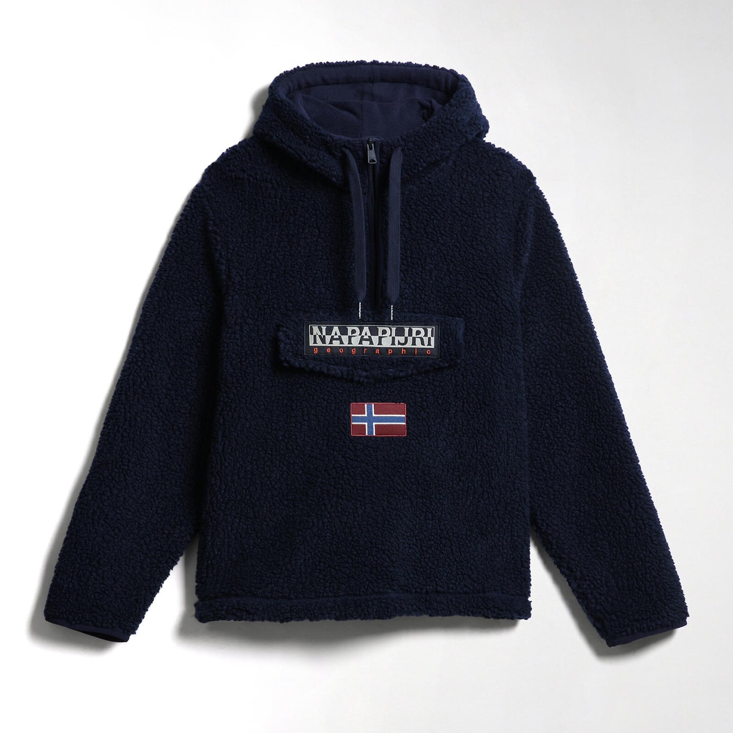 Napapijri Men's Burgee Sherpa Hoodie - Blue Marine - S