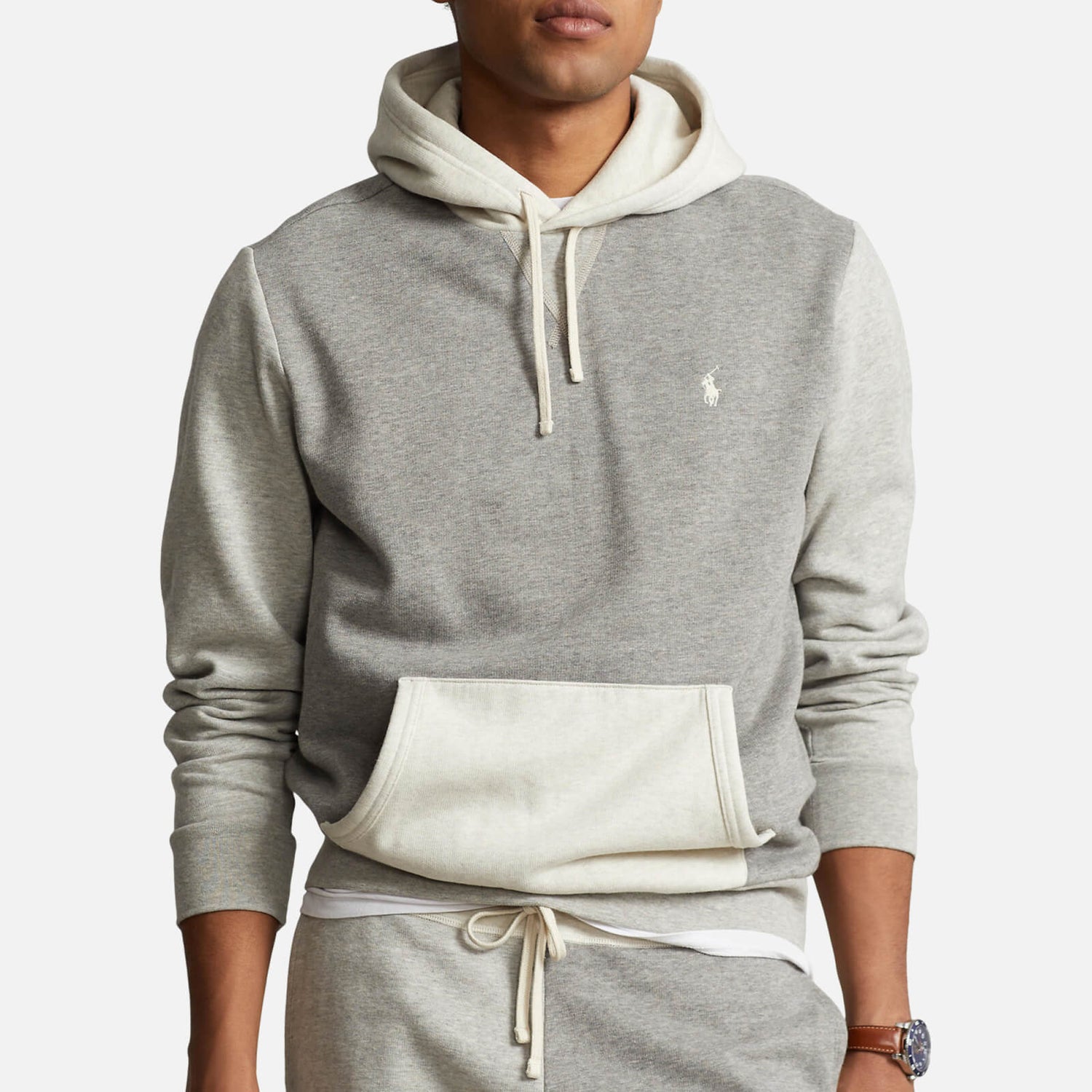 Polo Ralph Lauren RL Cotton-Blend Fleece Colour-Blocked Hoodie