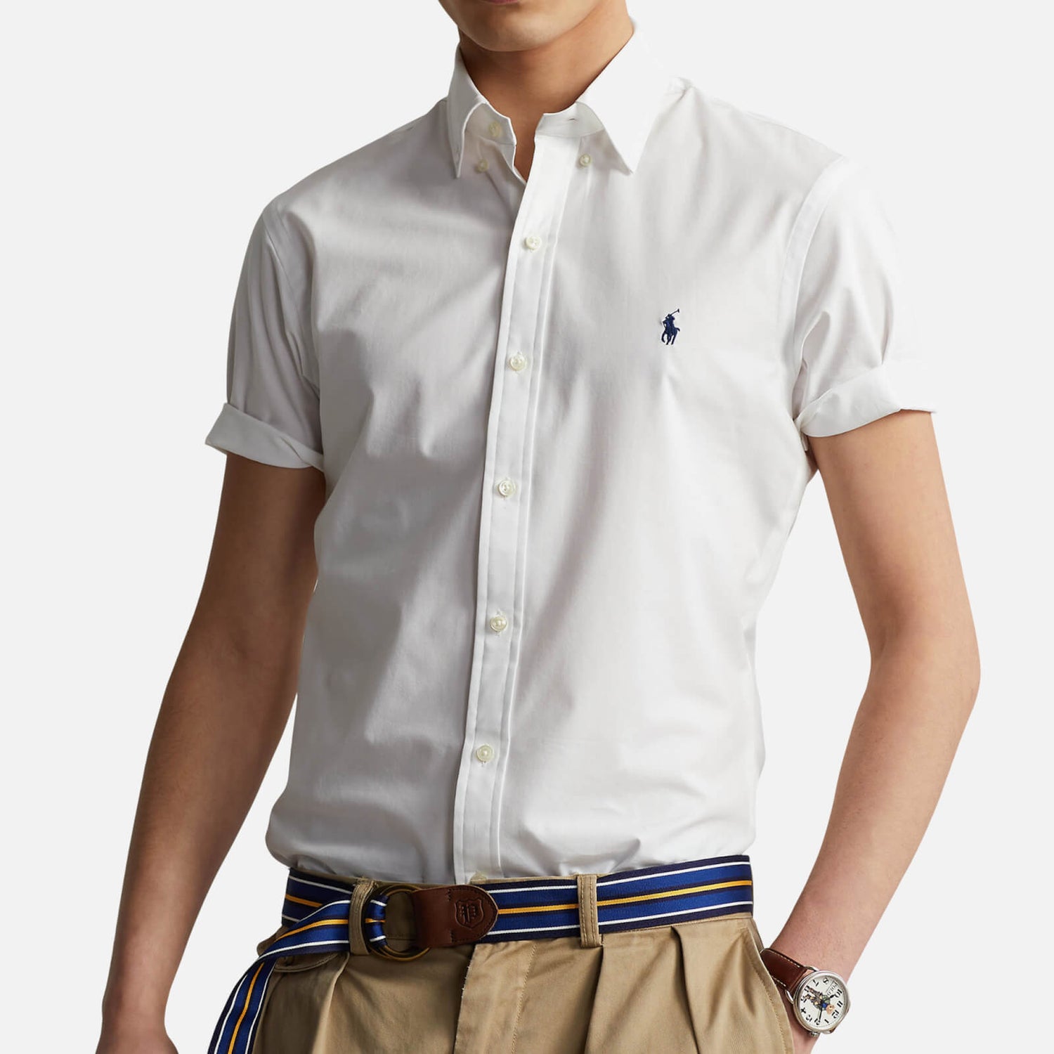Polo Ralph Lauren Slim Fit Stretch Poplin Cotton-Blend Shirt - M