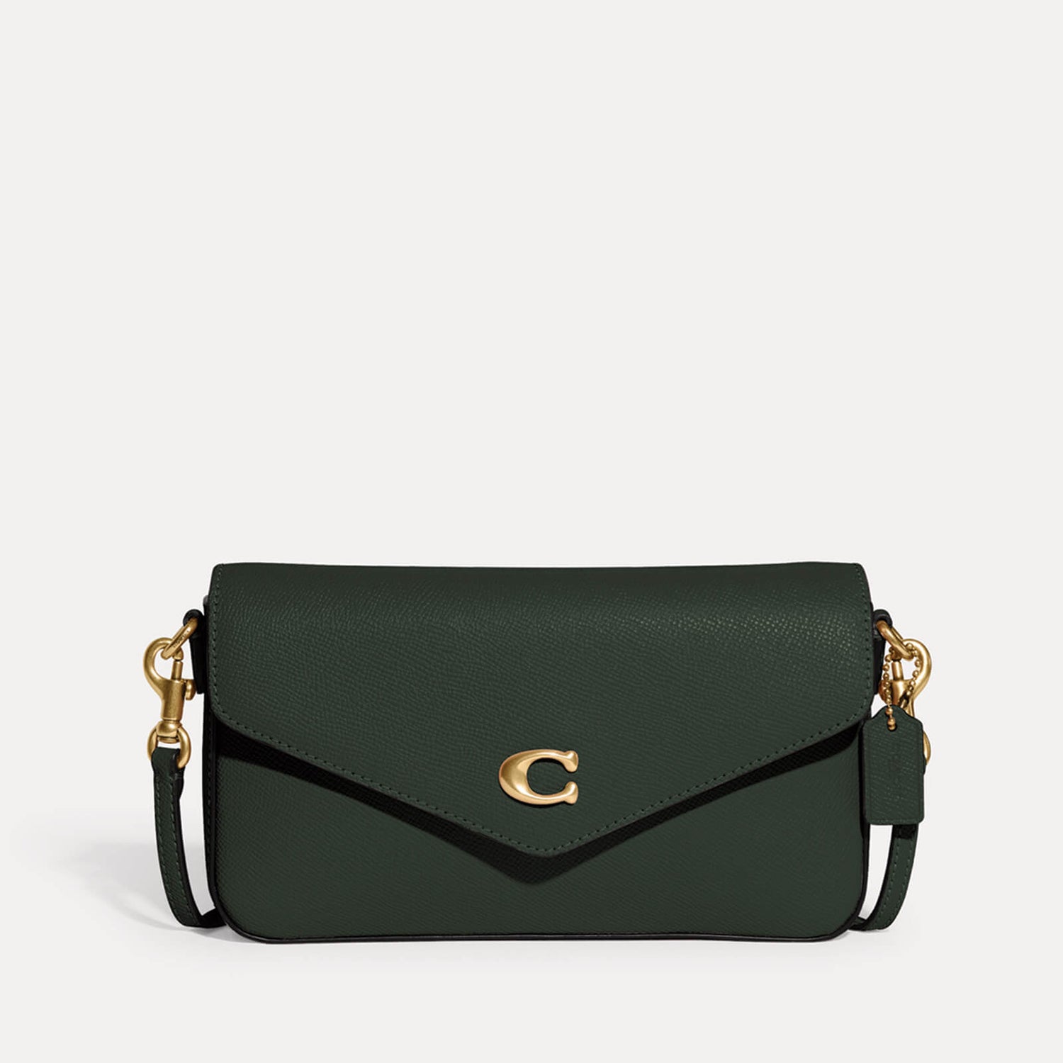 Crossgrain leather crossbody clutch top