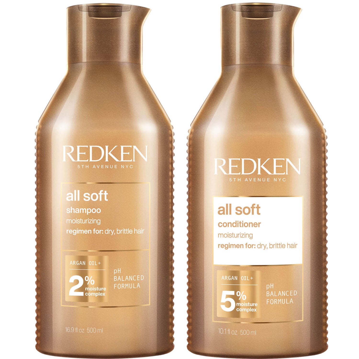 Redken All Soft Shampoo and Conditioner Routine For Dry, Brittle Hair 500ml
