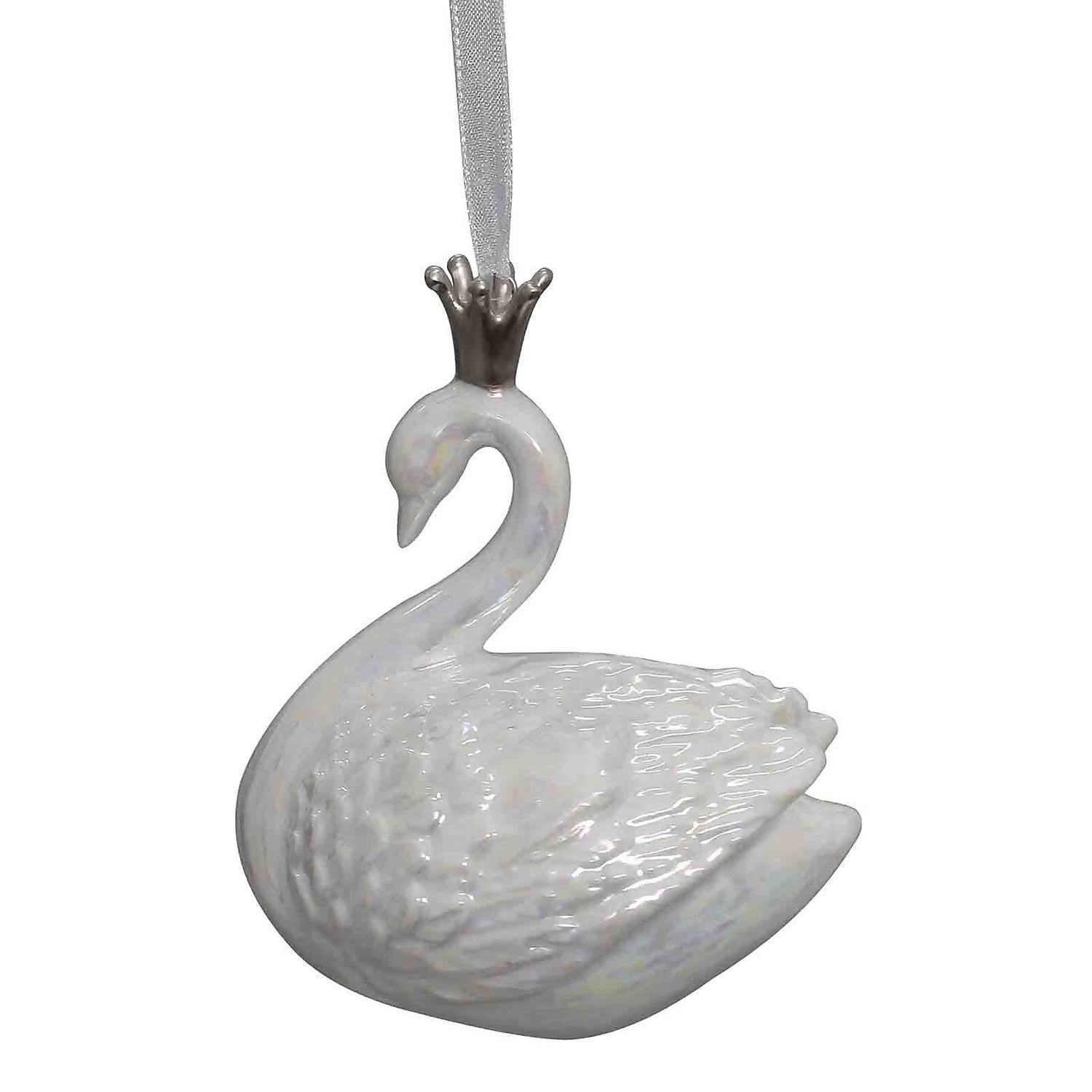 Swan christmas bauble clearance