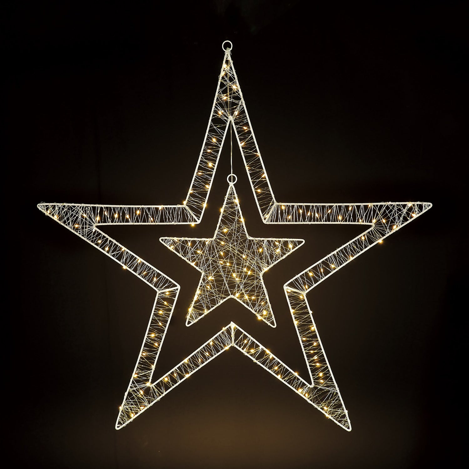 Pinwire Metal Double Star Outdoor Christmas Light Decoration 80cm