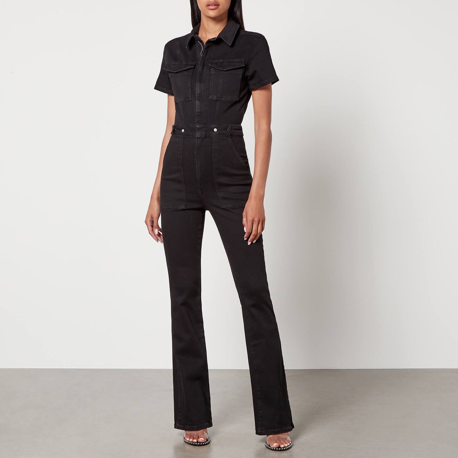 Good American Fit For Success Denim Bootcut Jumpsuit