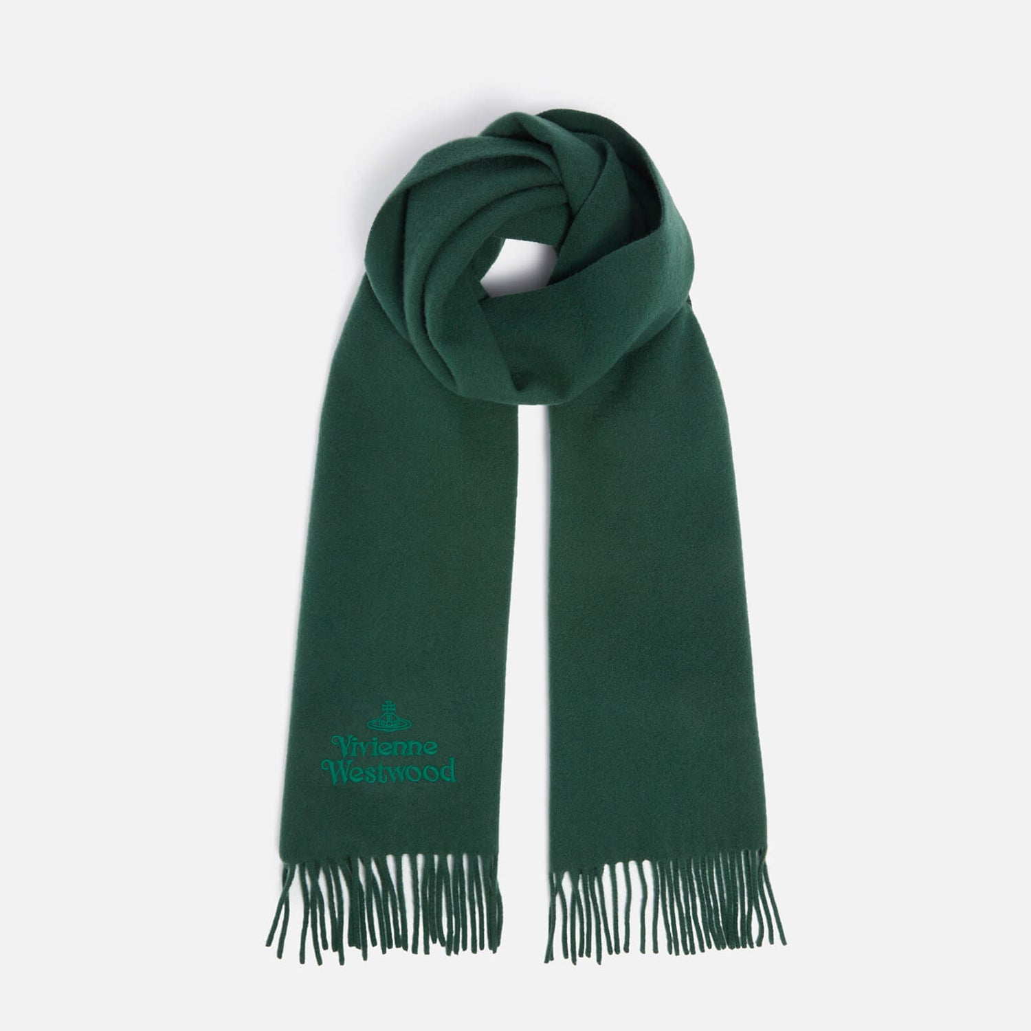 Vivienne Westwood Embroidered Logo Wool Scarf