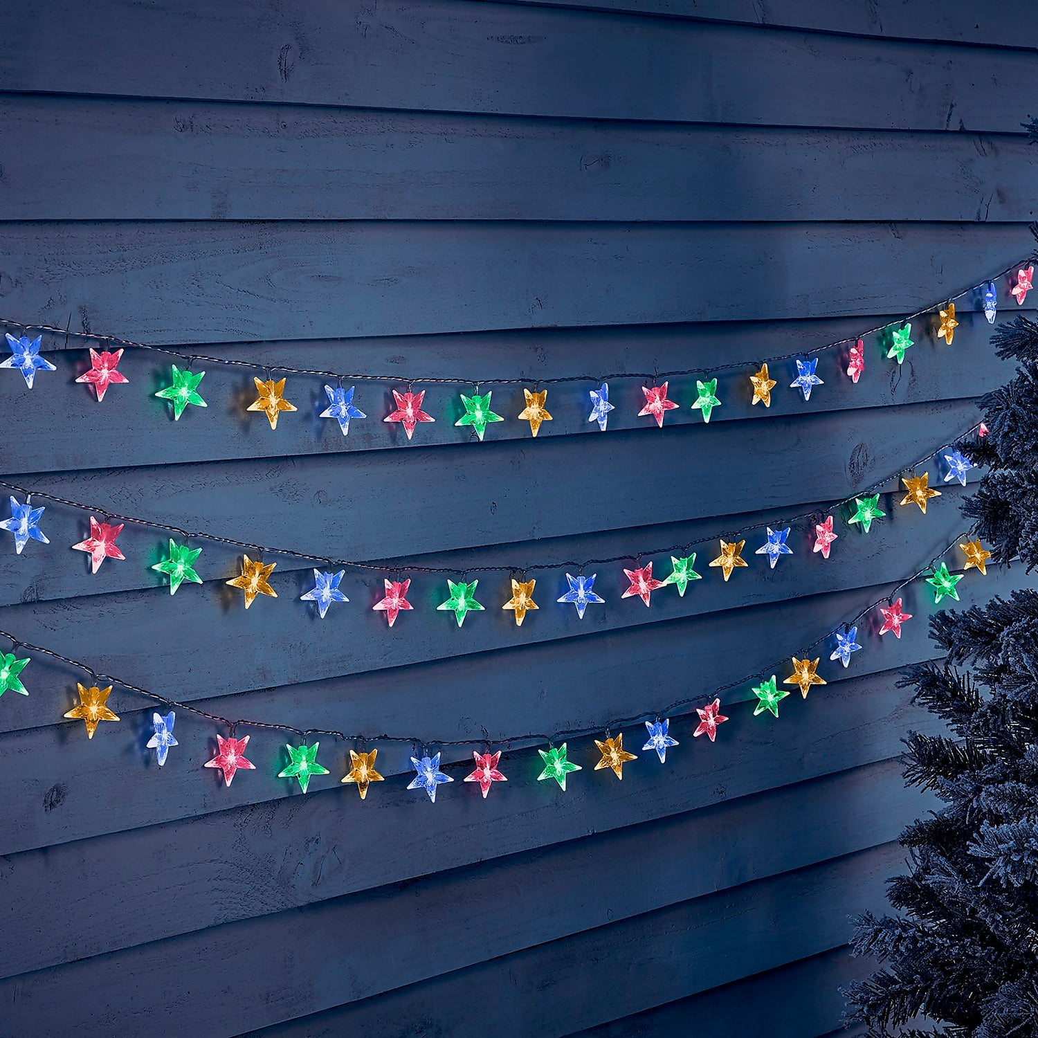 100 Star LED Outdoor Christmas String Light Multicoloured