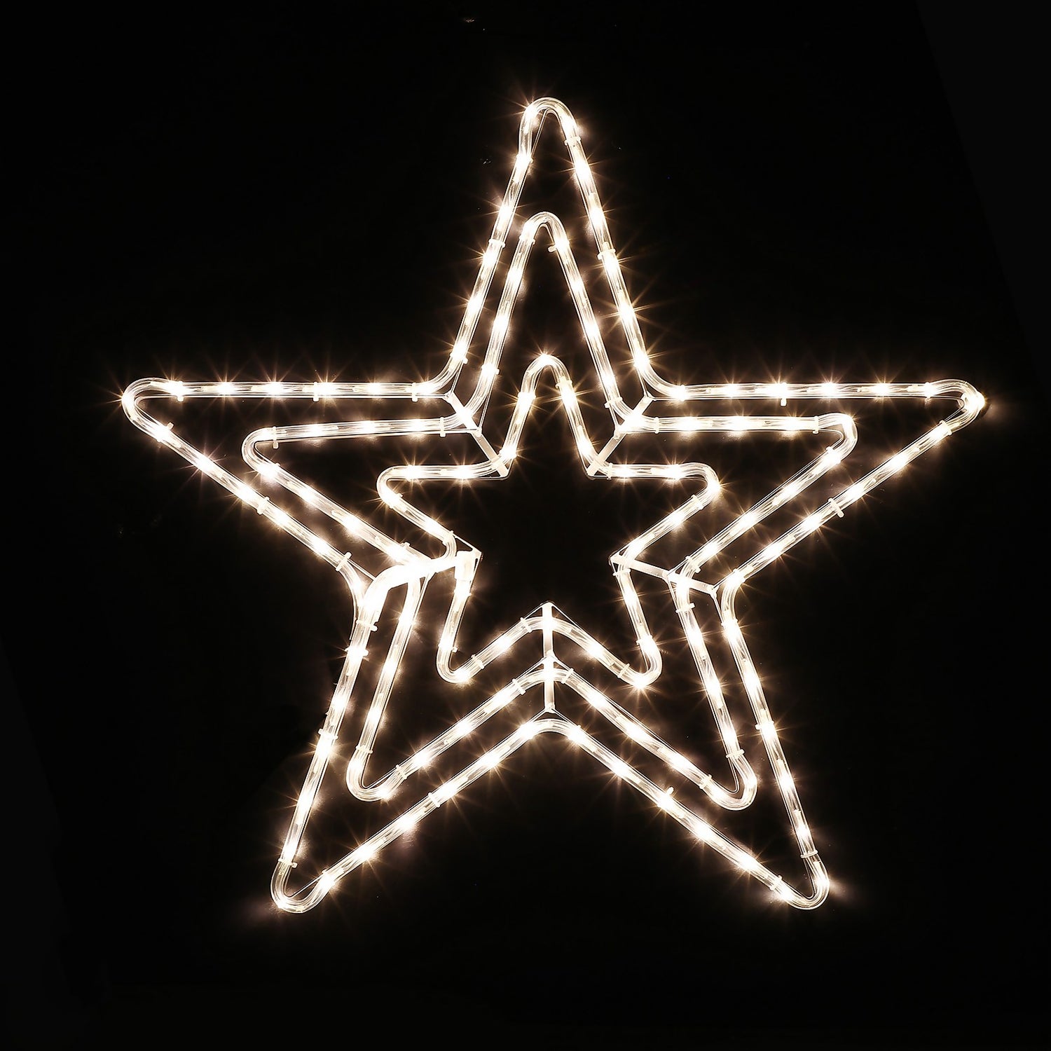 3 Tier Star 3 in 1 Warm Cool Mixed White LED Outdoor Christmas Light Decoration 70cm